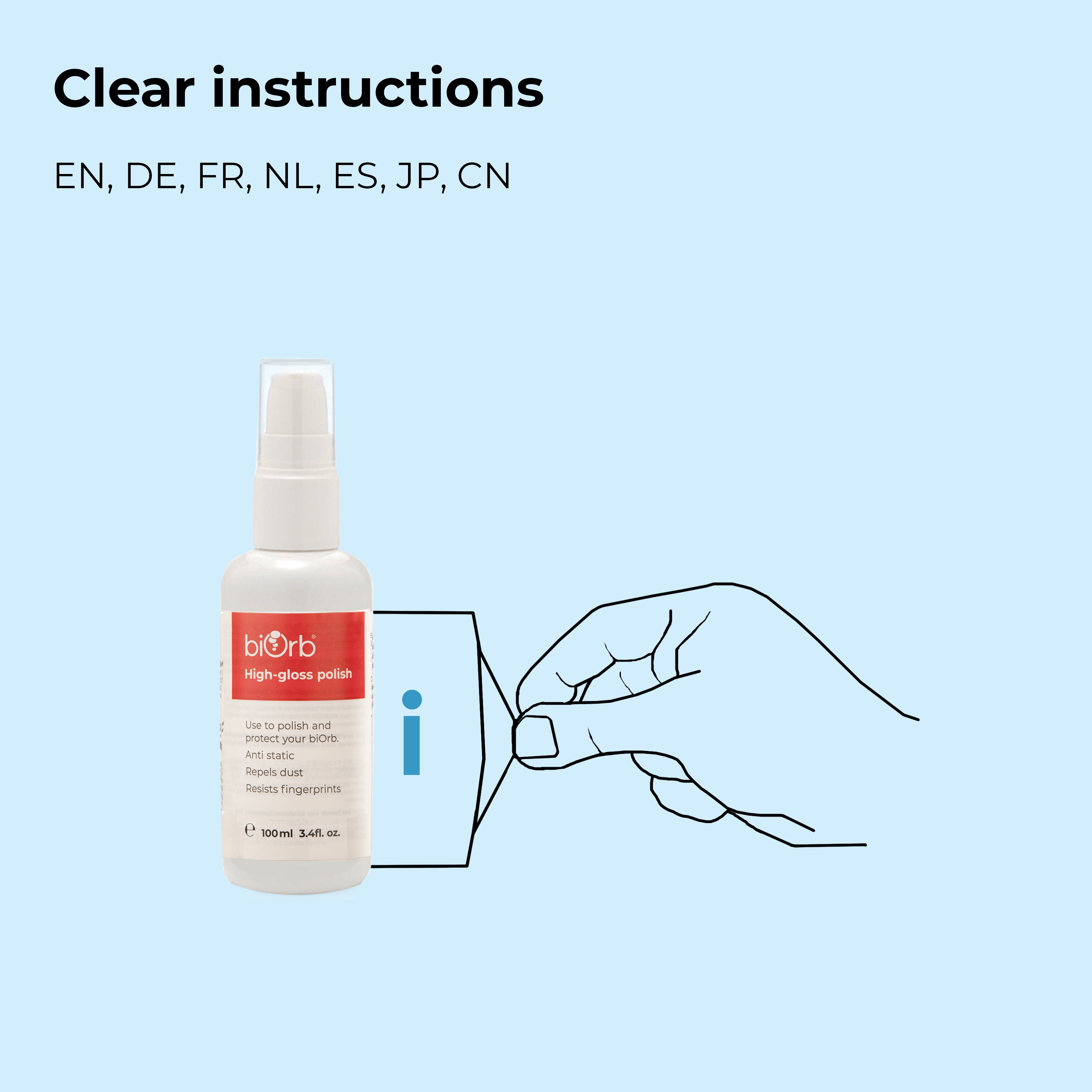 Polish and Cloth Accessory - Clear instructions