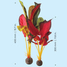 Large Green & Red Silk Plant Set of 2 - Dimensions