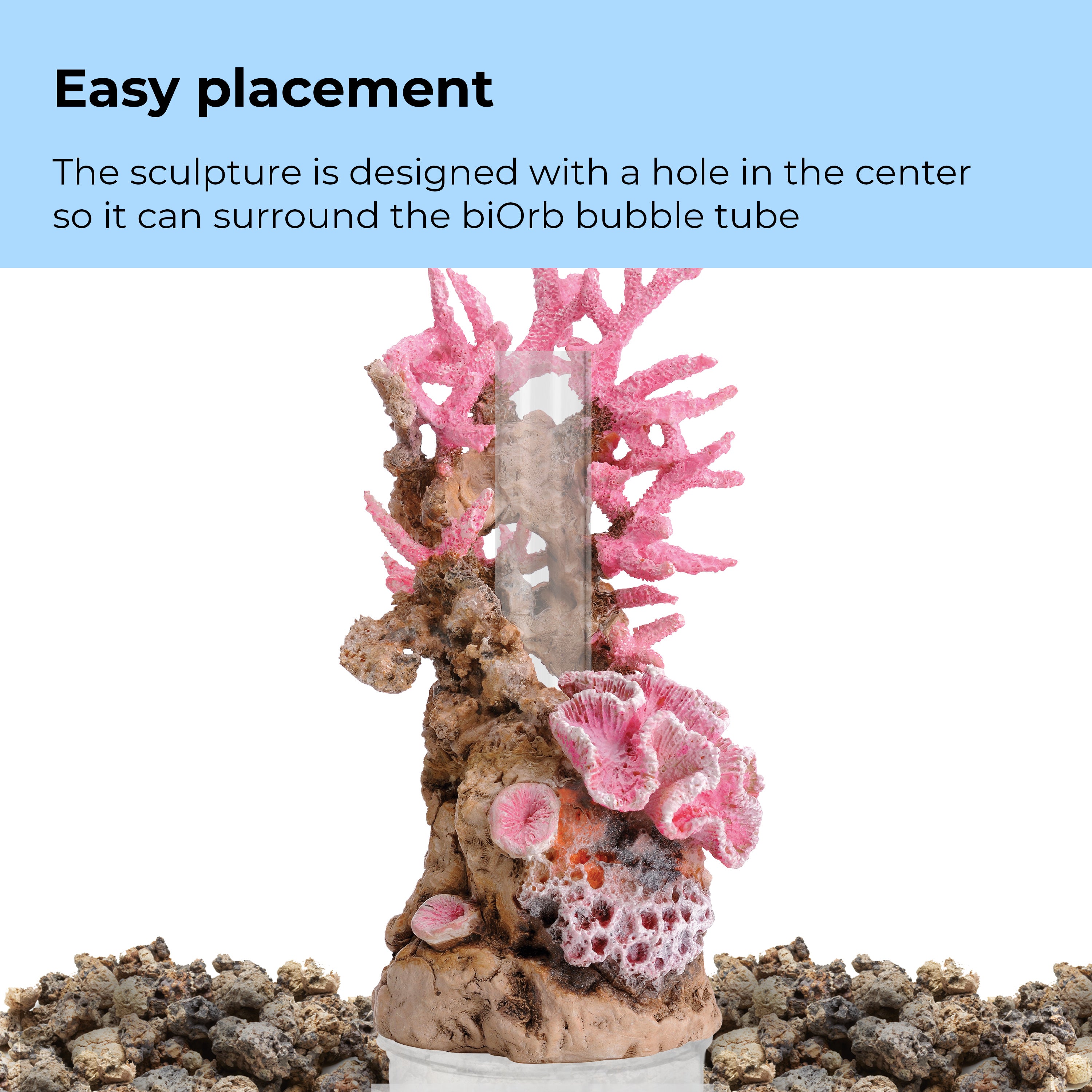 Medium Pink Reef Sculpture - Easy placement