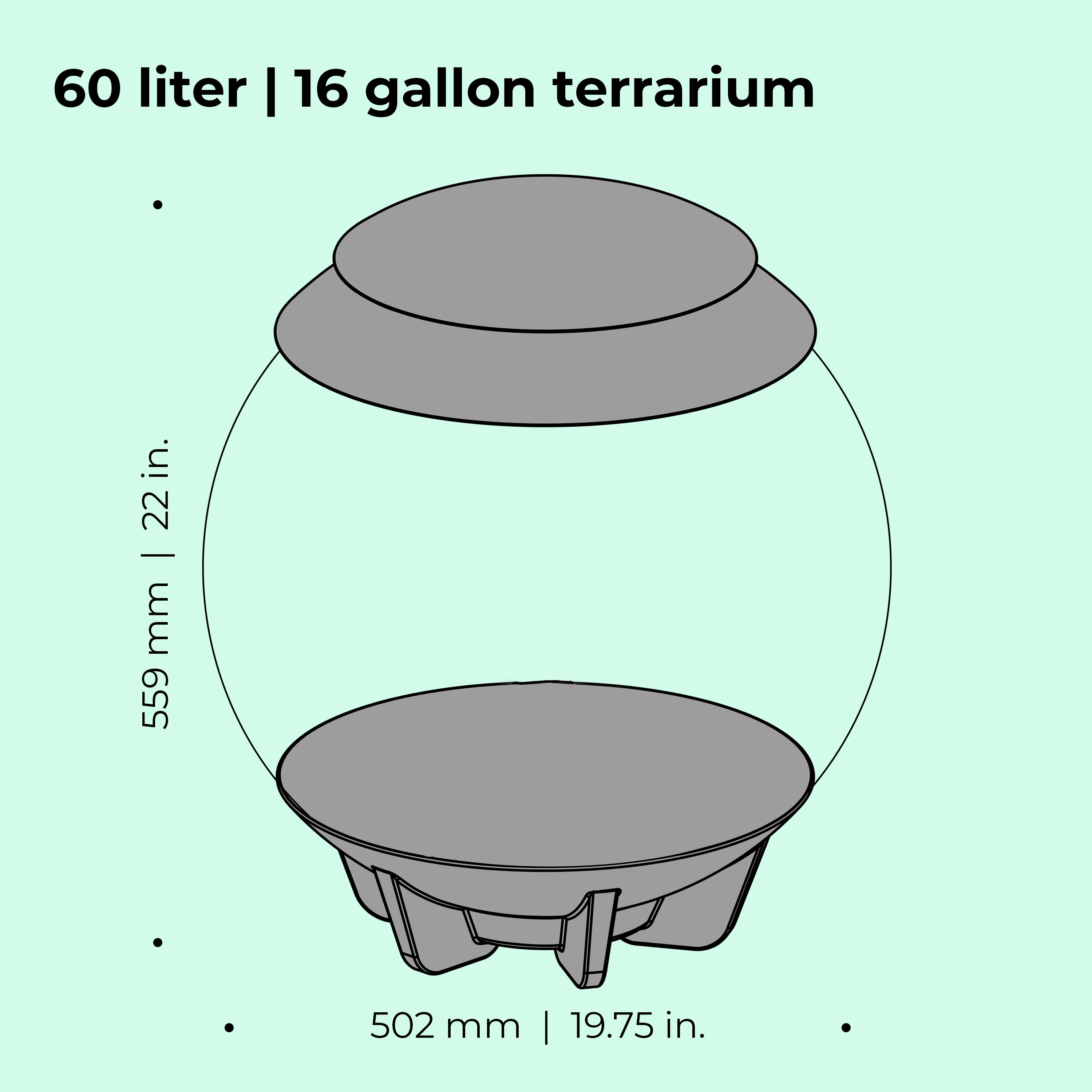 AIR 60 Terrarium - Dimensions