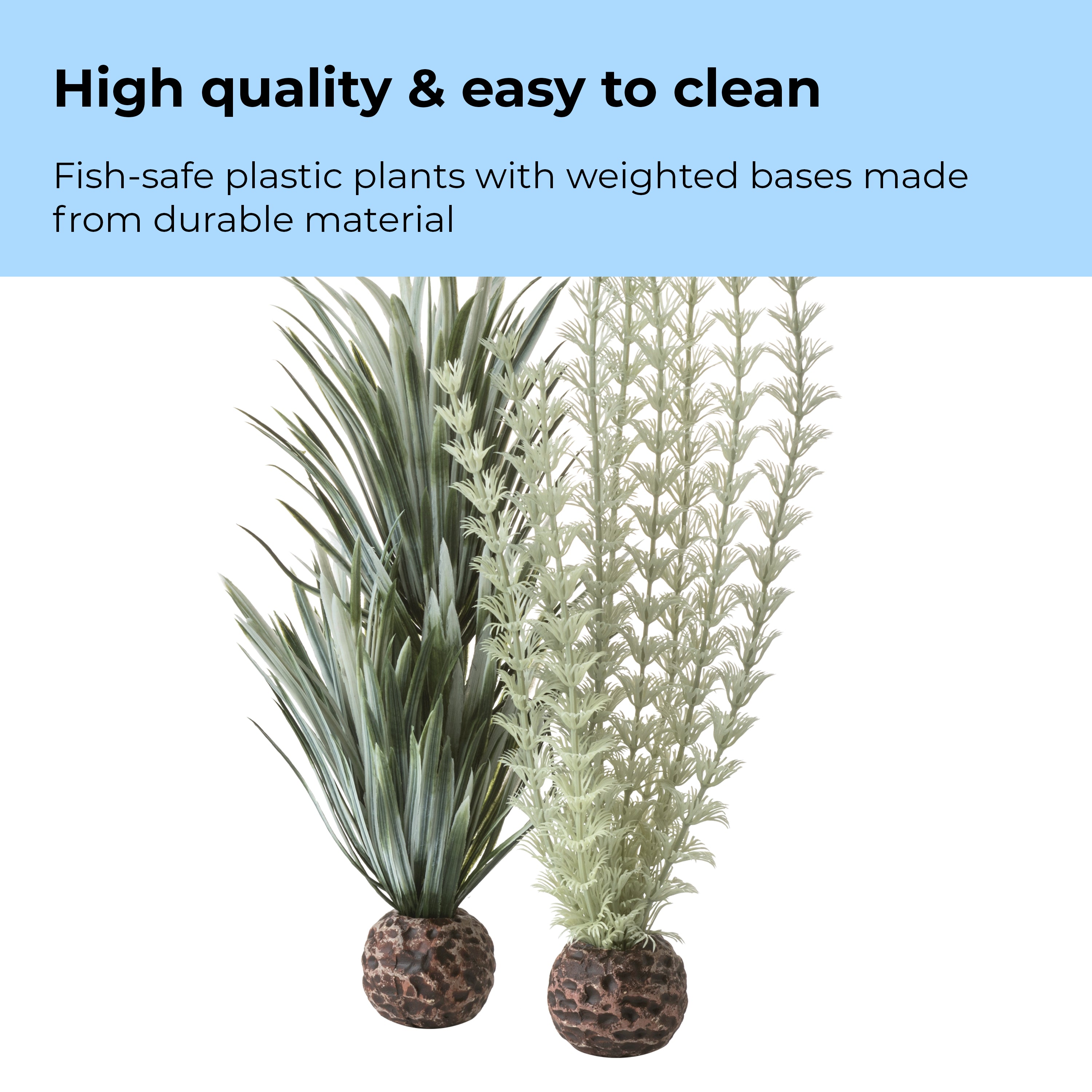 Small Grey & Green Ambulia Plant Set of 2 - High quality & easy to clean