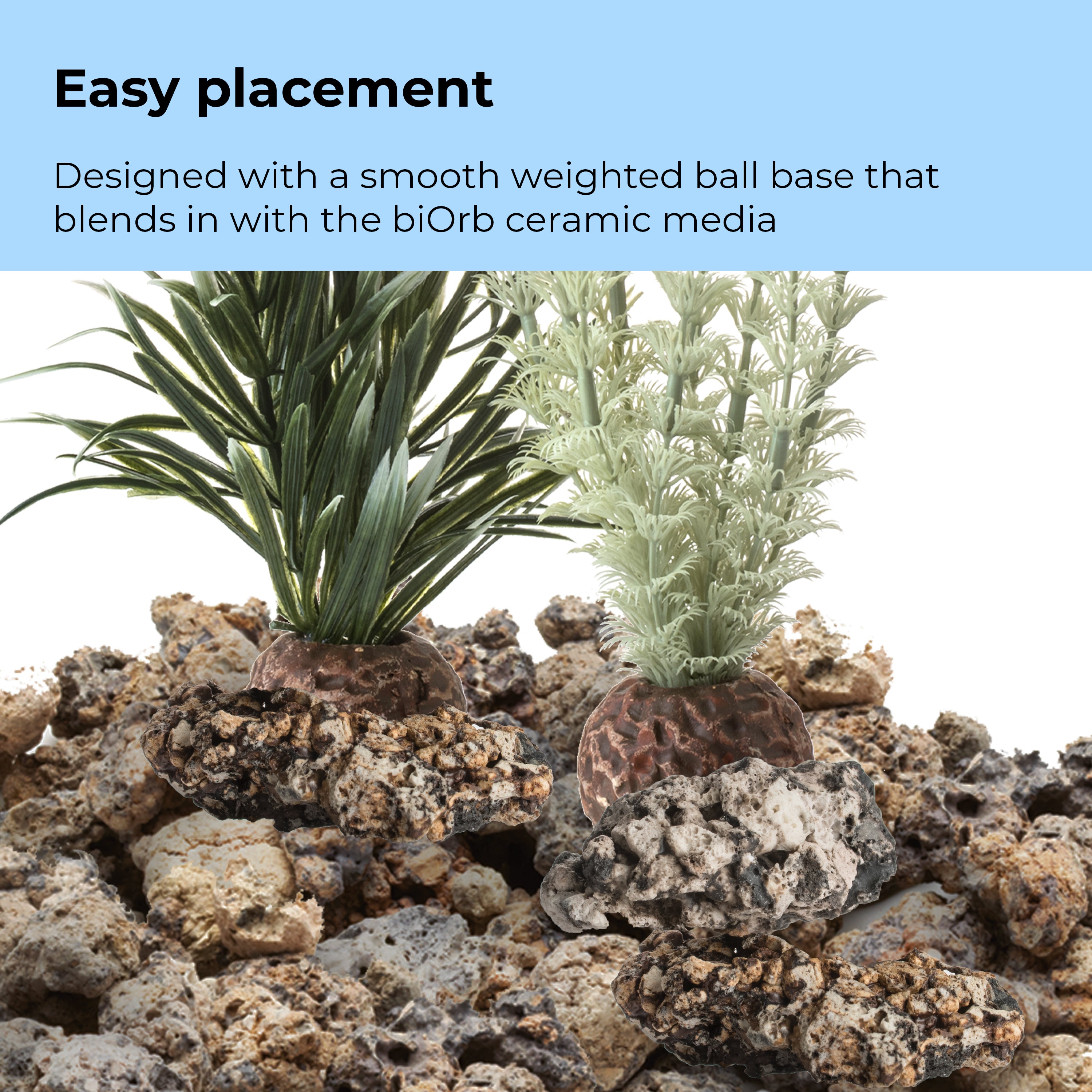 Large Grey & Green Ambulia Plant Set of 2 - Easy placement