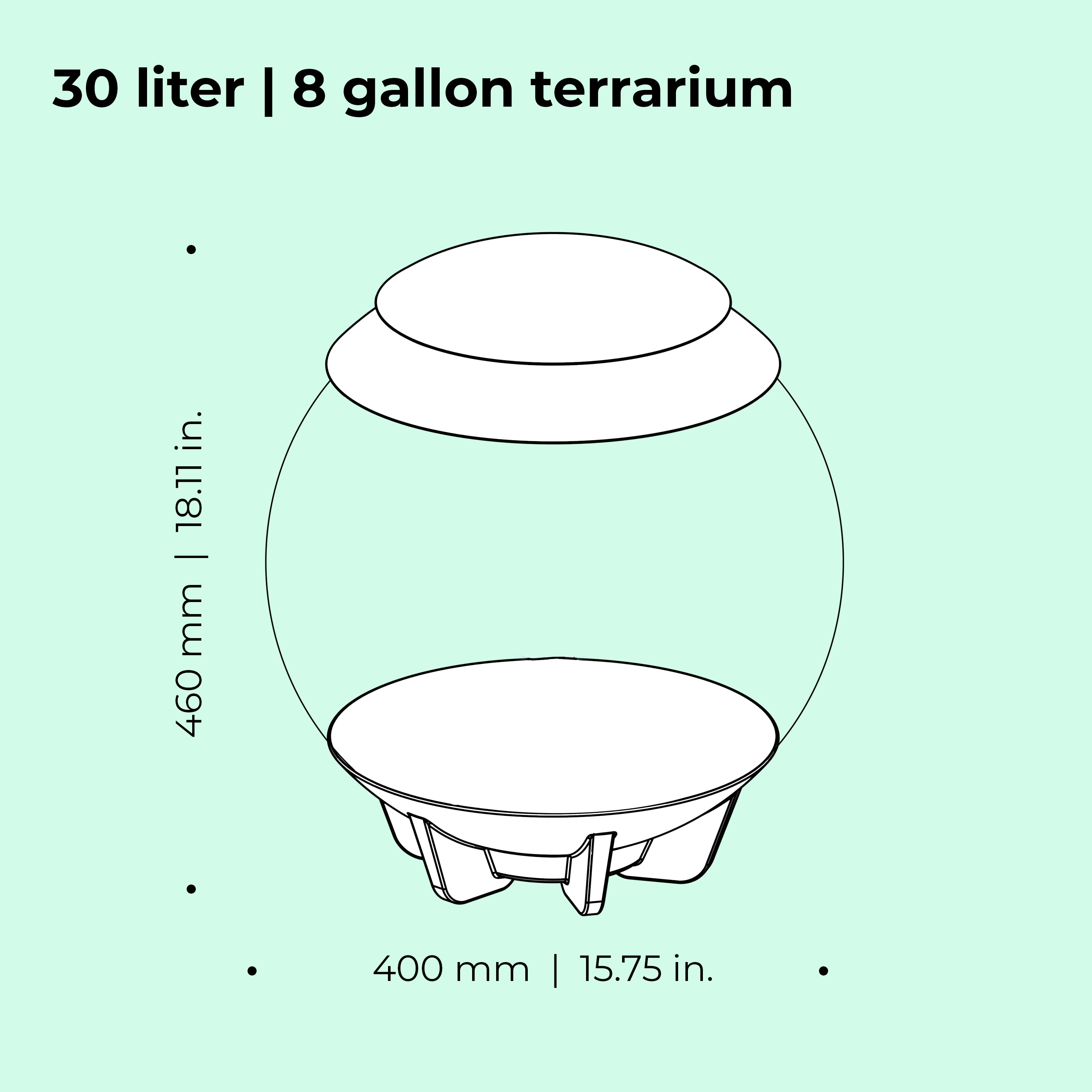 AIR 30 Terrarium - Dimensions
