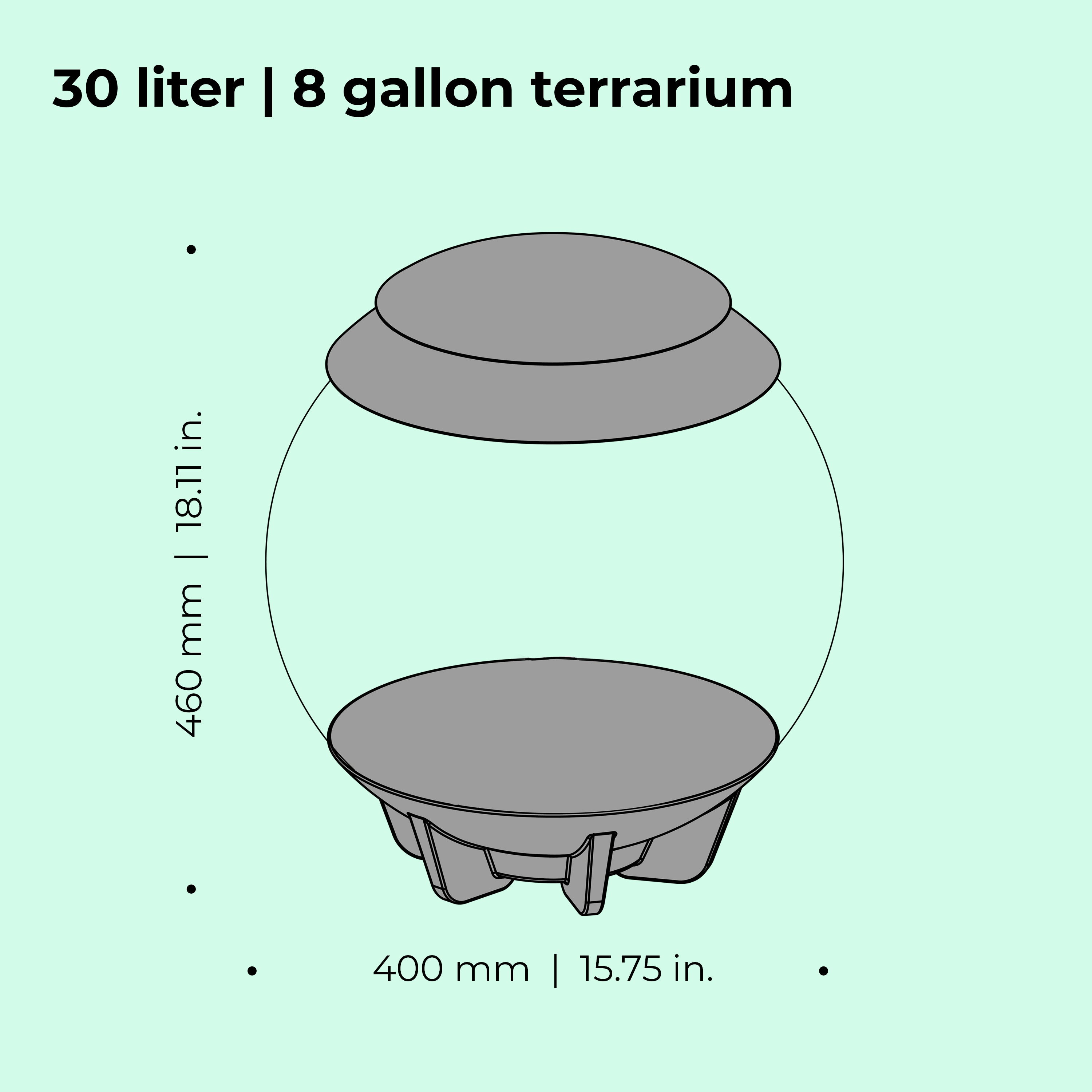 AIR 30 Terrarium - Dimensions