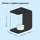 FLOW 15 Aquarium with Multi Colour LED Light - Dimensions