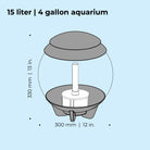 HALO 15 Aquarium with Multi Colour LED Light - Dimensions