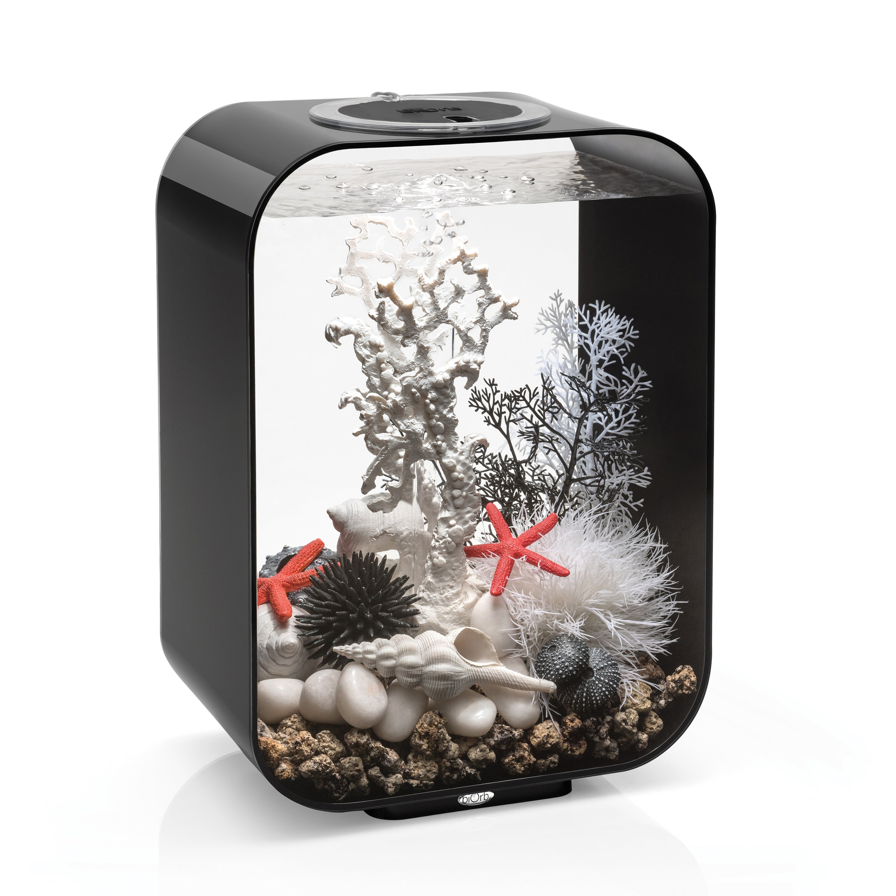 LIFE 15 Aquarium with Standard White LED Light - Black