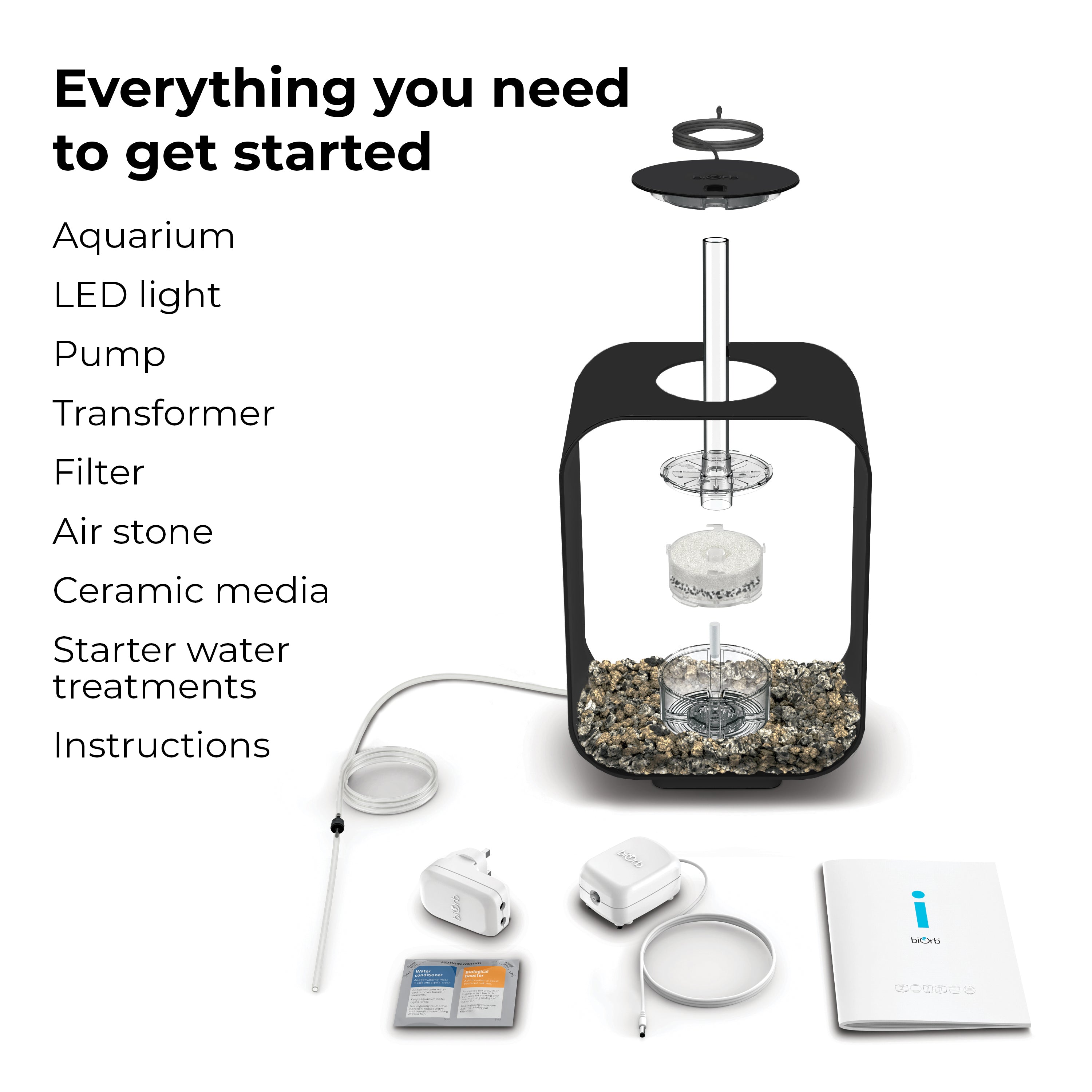 LIFE 15 Aquarium with Standard White LED Light - Everything you need to get started