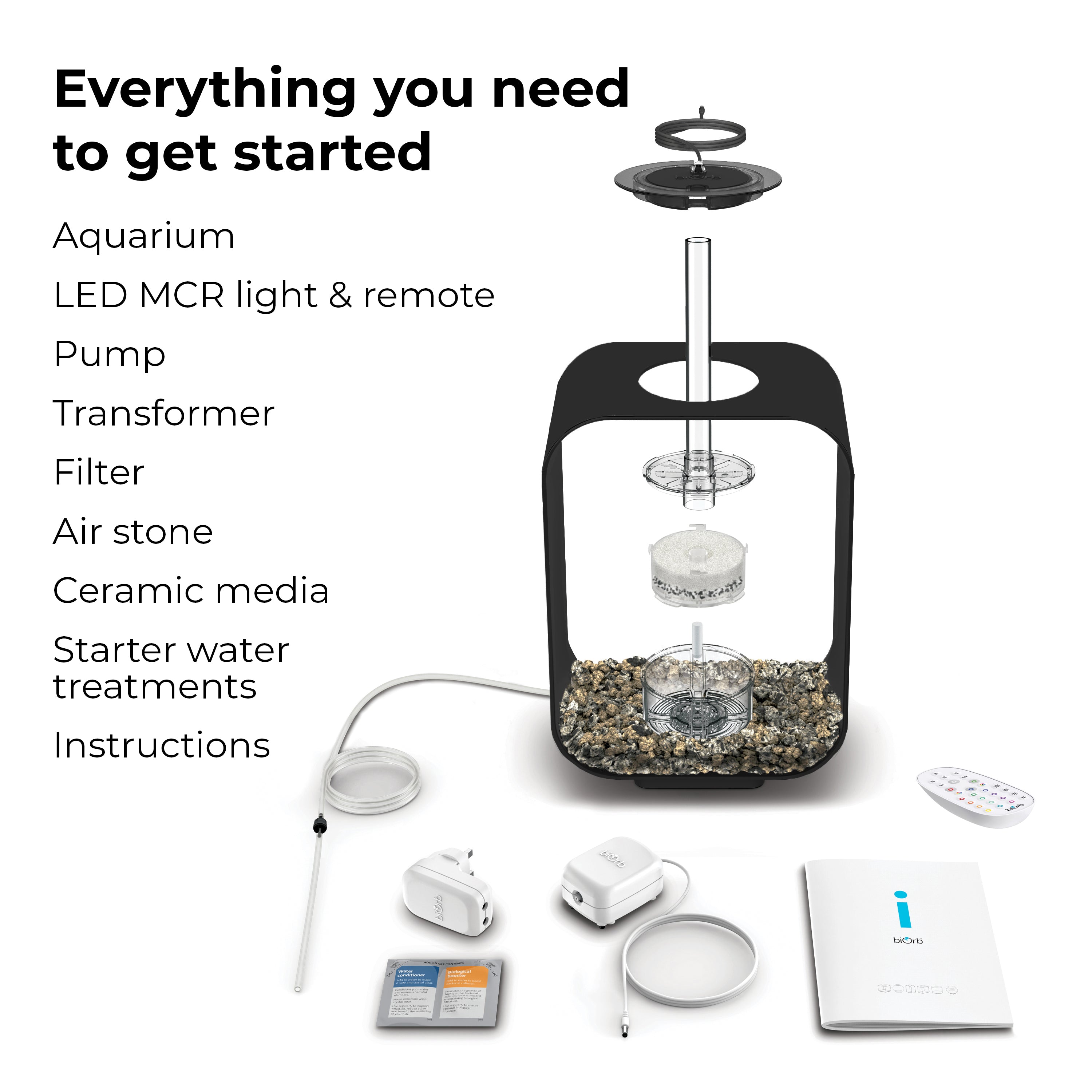 LIFE 15 Aquarium with Multi Colour LED Light - Everything you need to get started