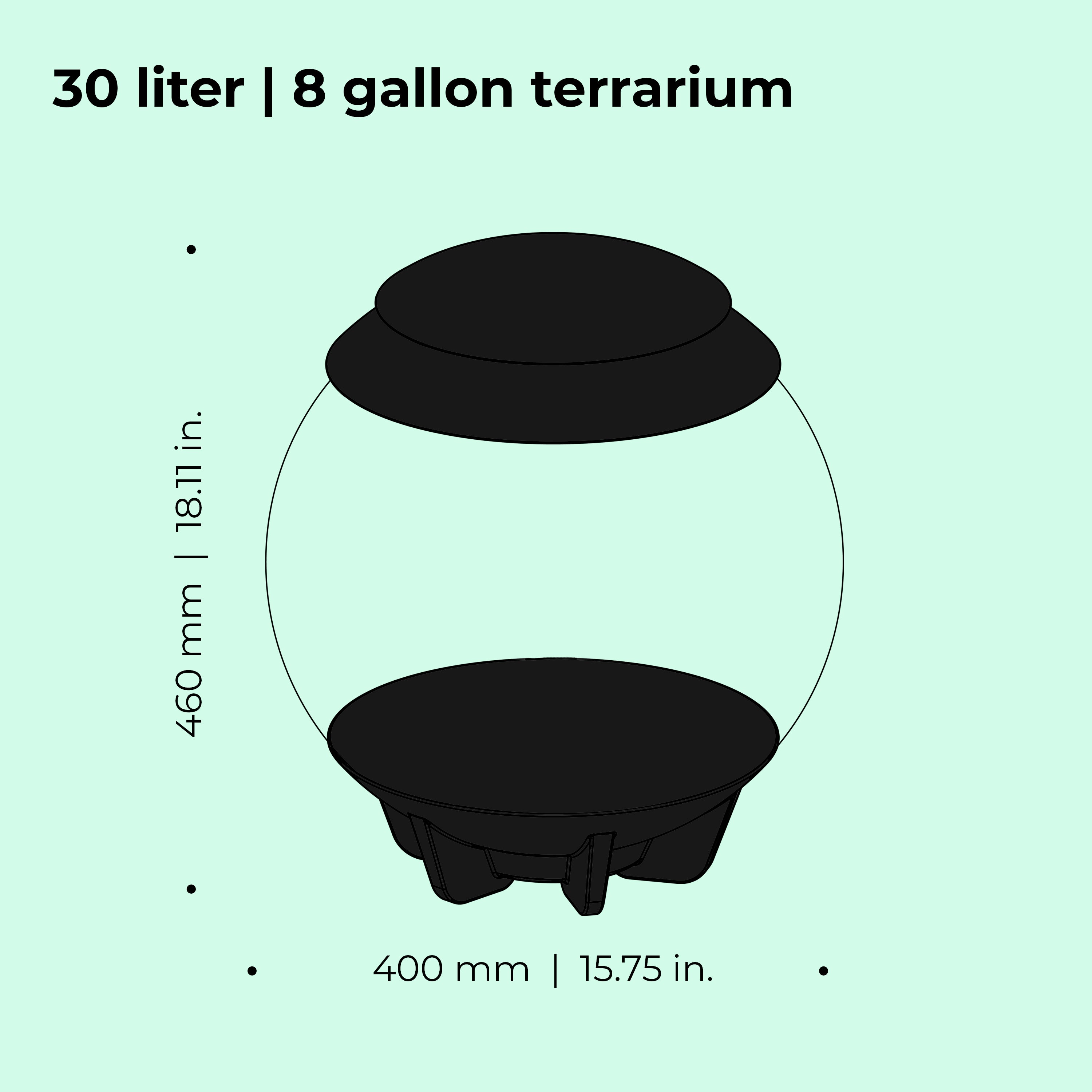 AIR 30 Terrarium - Dimensions