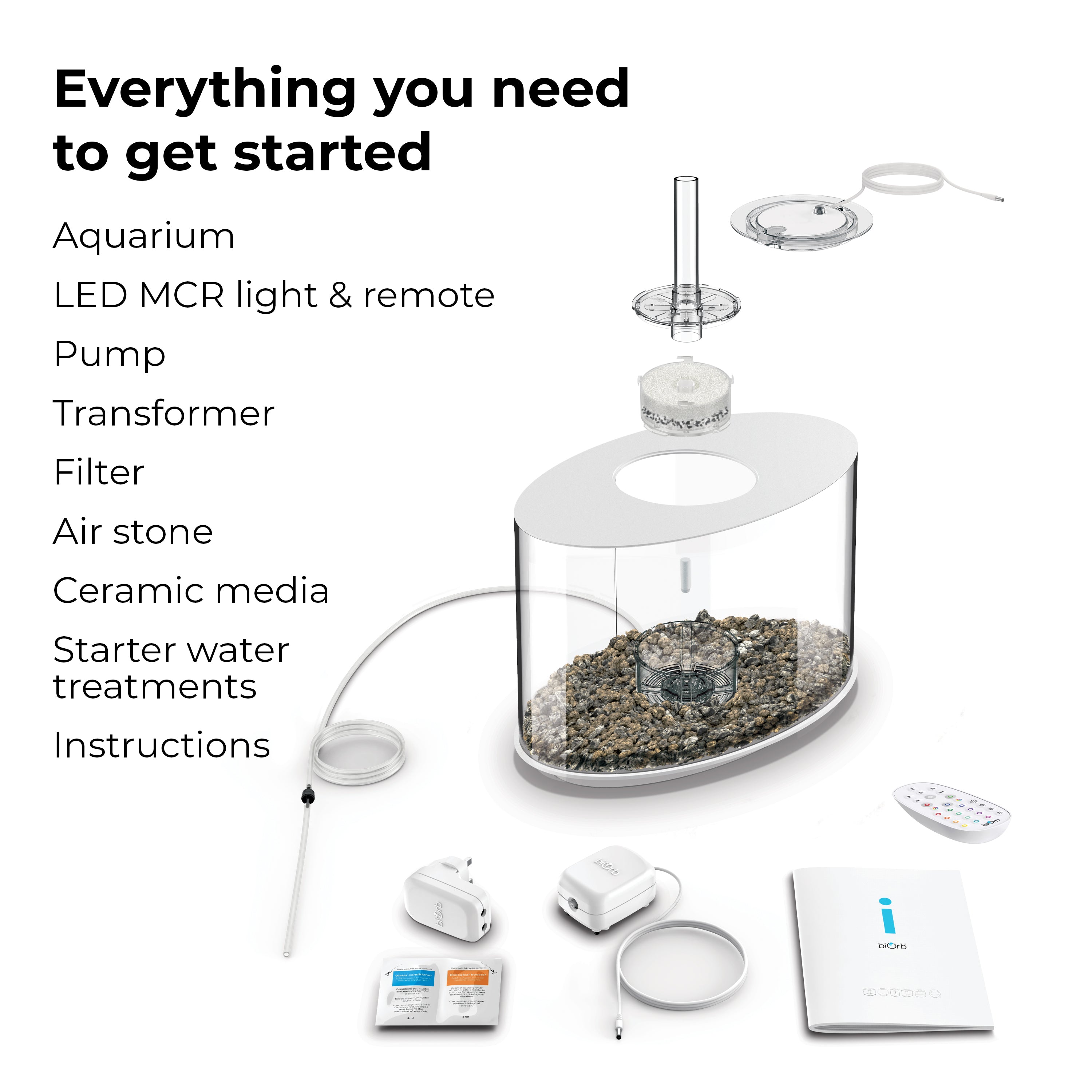 LOOP 15 Aquarium with Multi Colour LED Light - Everything you need to get started