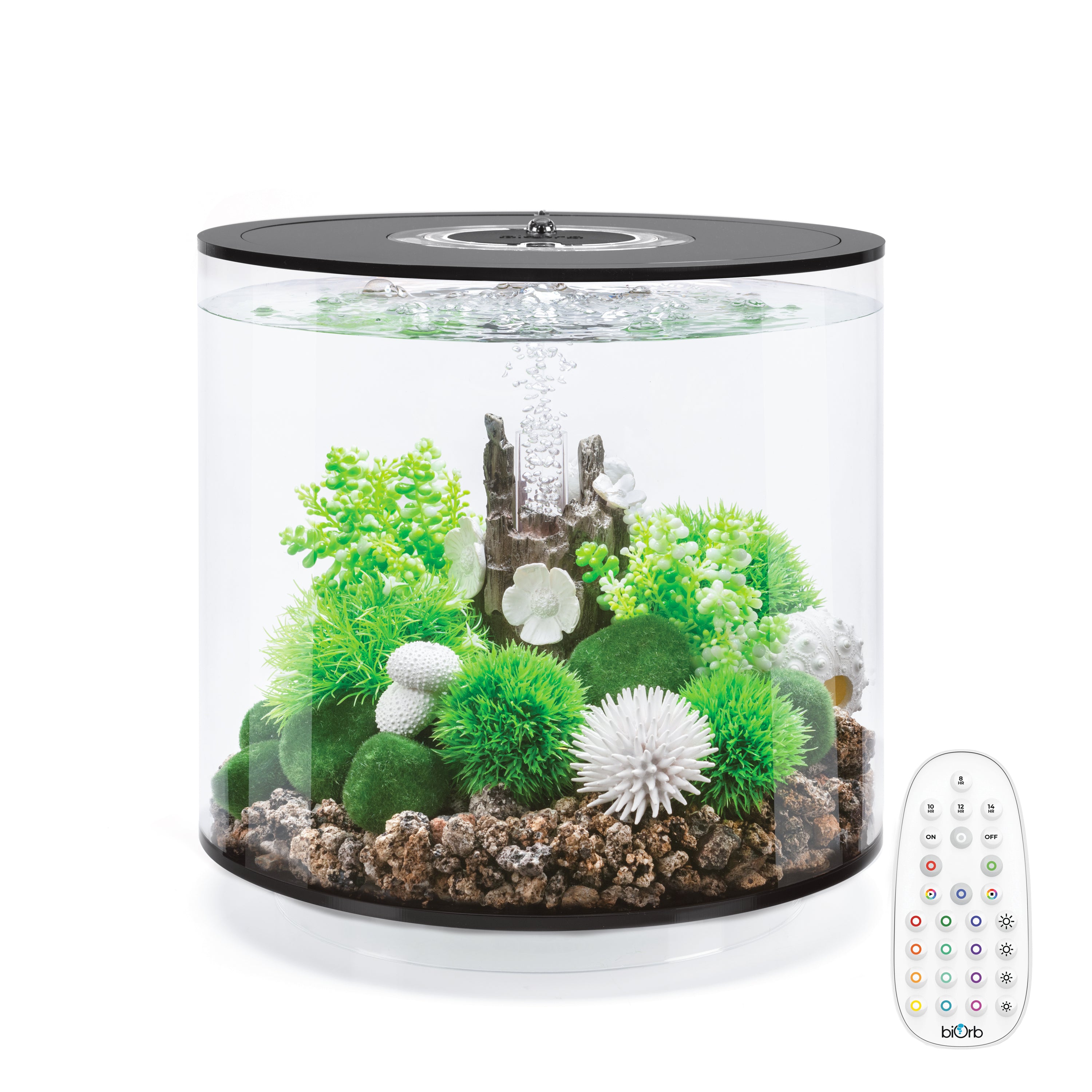 TUBE 15 Aquarium with Multi Colour LED Light - Black