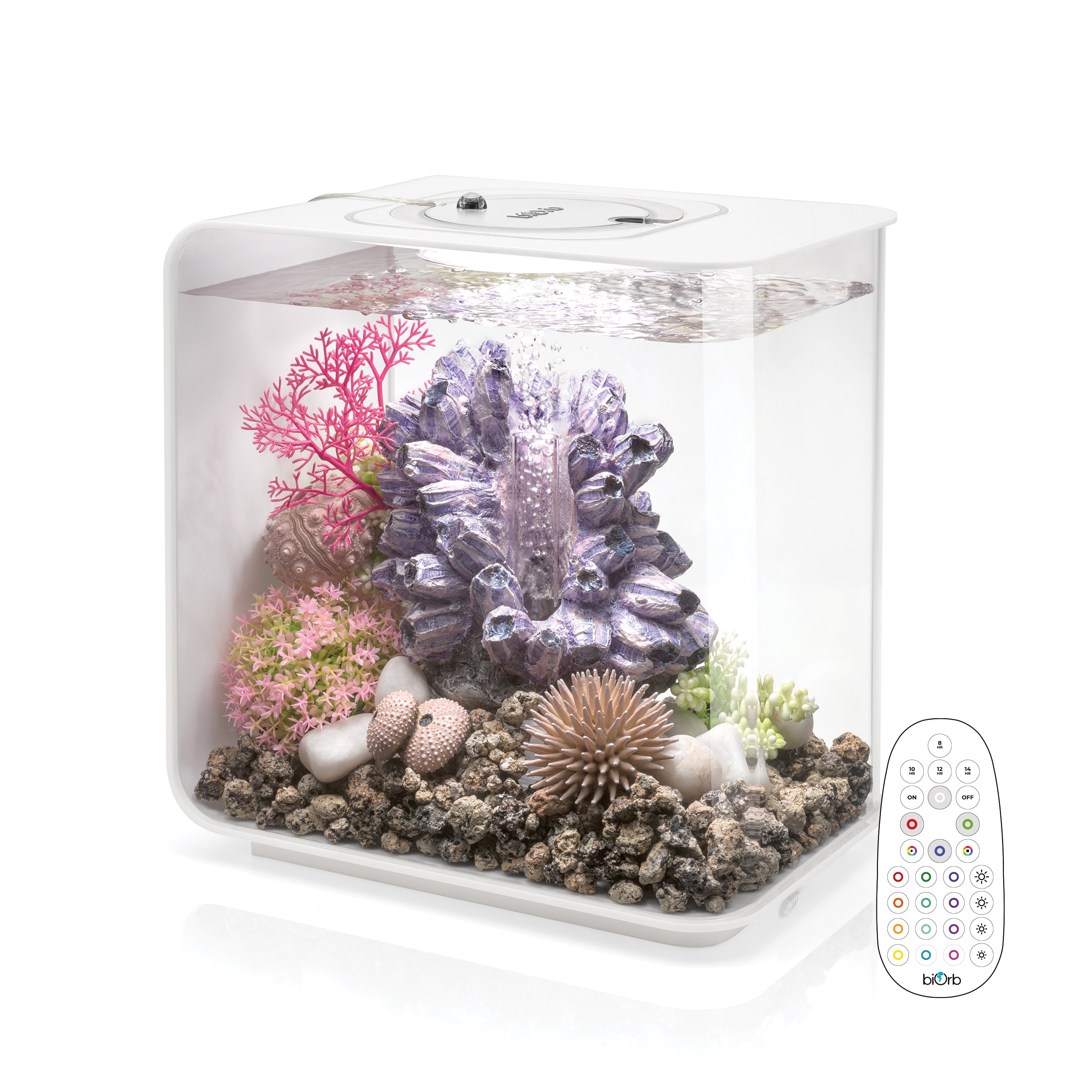 FLOW 15 Aquarium with Multi Colour LED Light - White