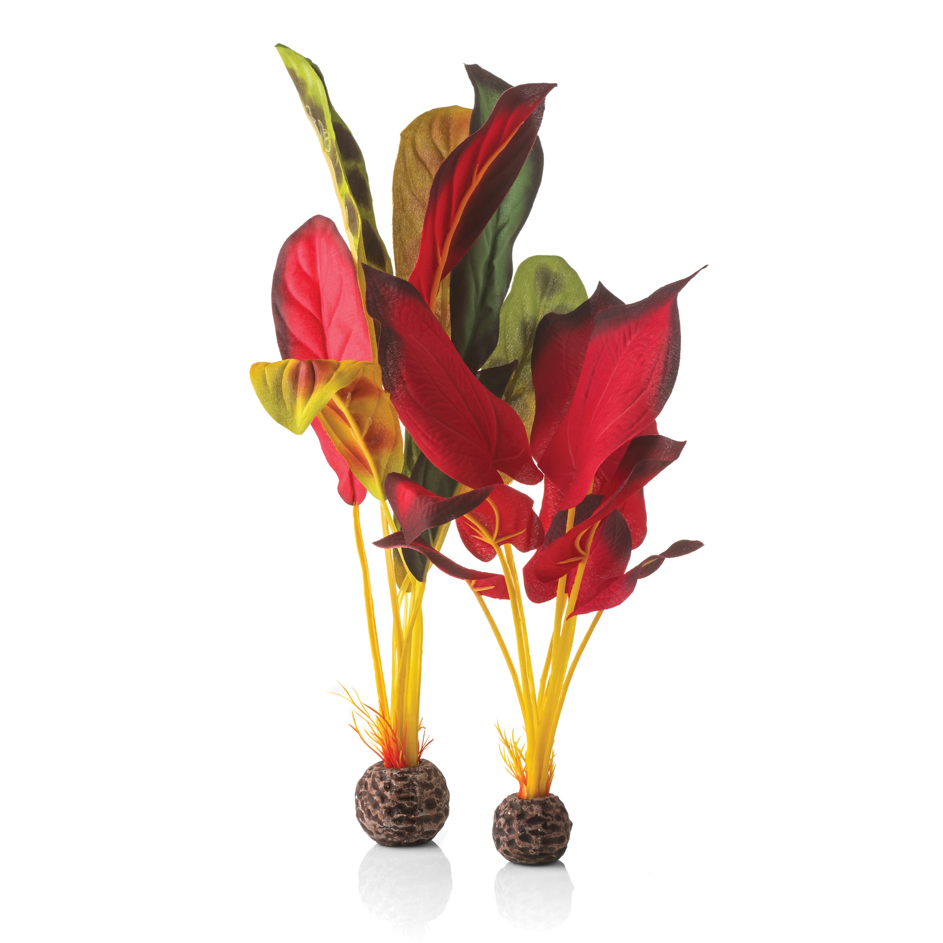 Large Green & Red Silk Plant Set of 2