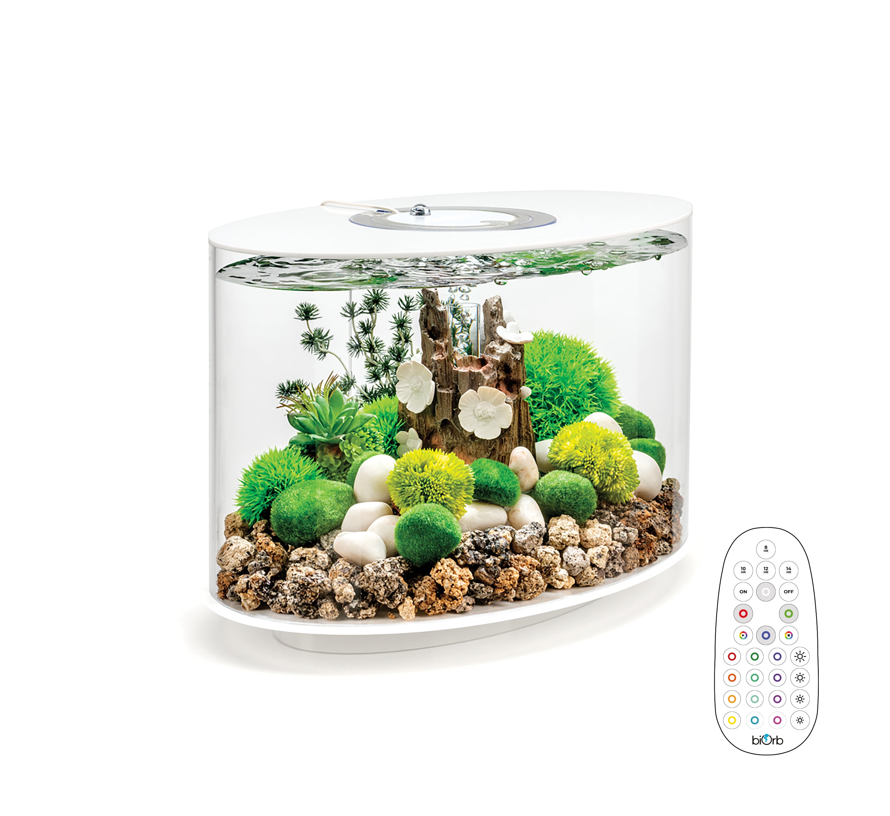 LOOP 15 Aquarium with Multi Colour LED Light - White