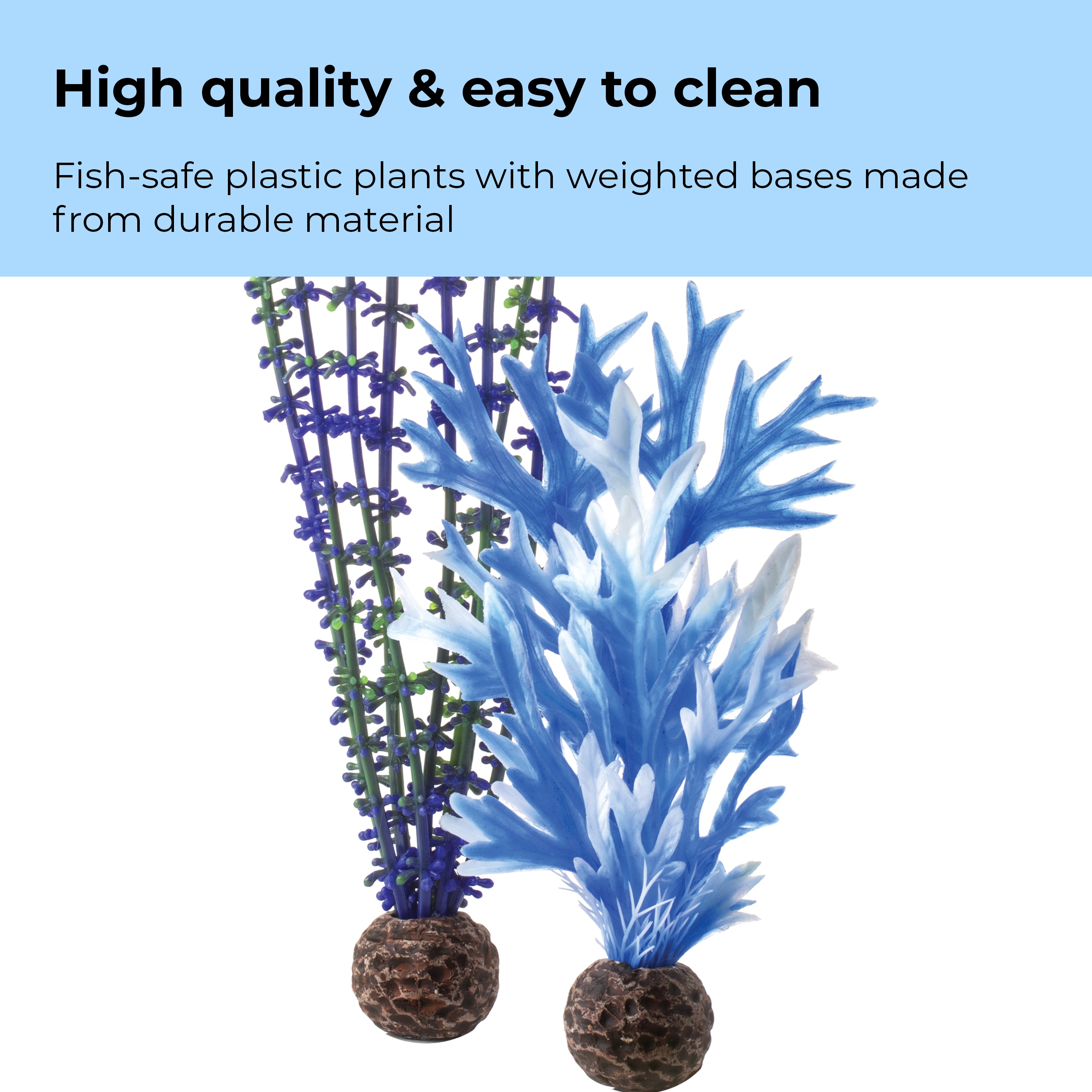 Medium Blue & Purple Plant Set of 2 - High quality & easy to clean