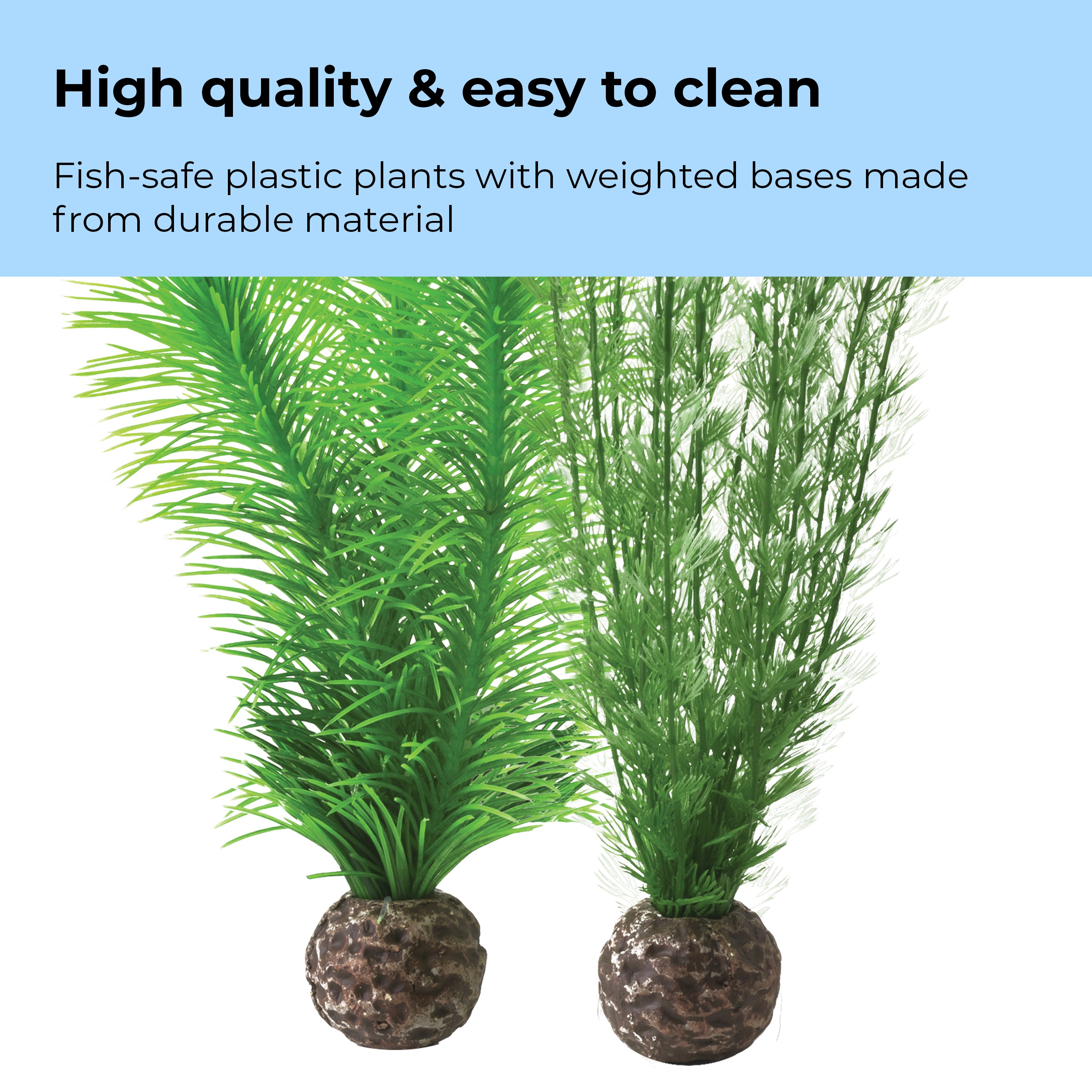 Small Green Feather Fern Plant Set of 2 - High quality & easy to clean