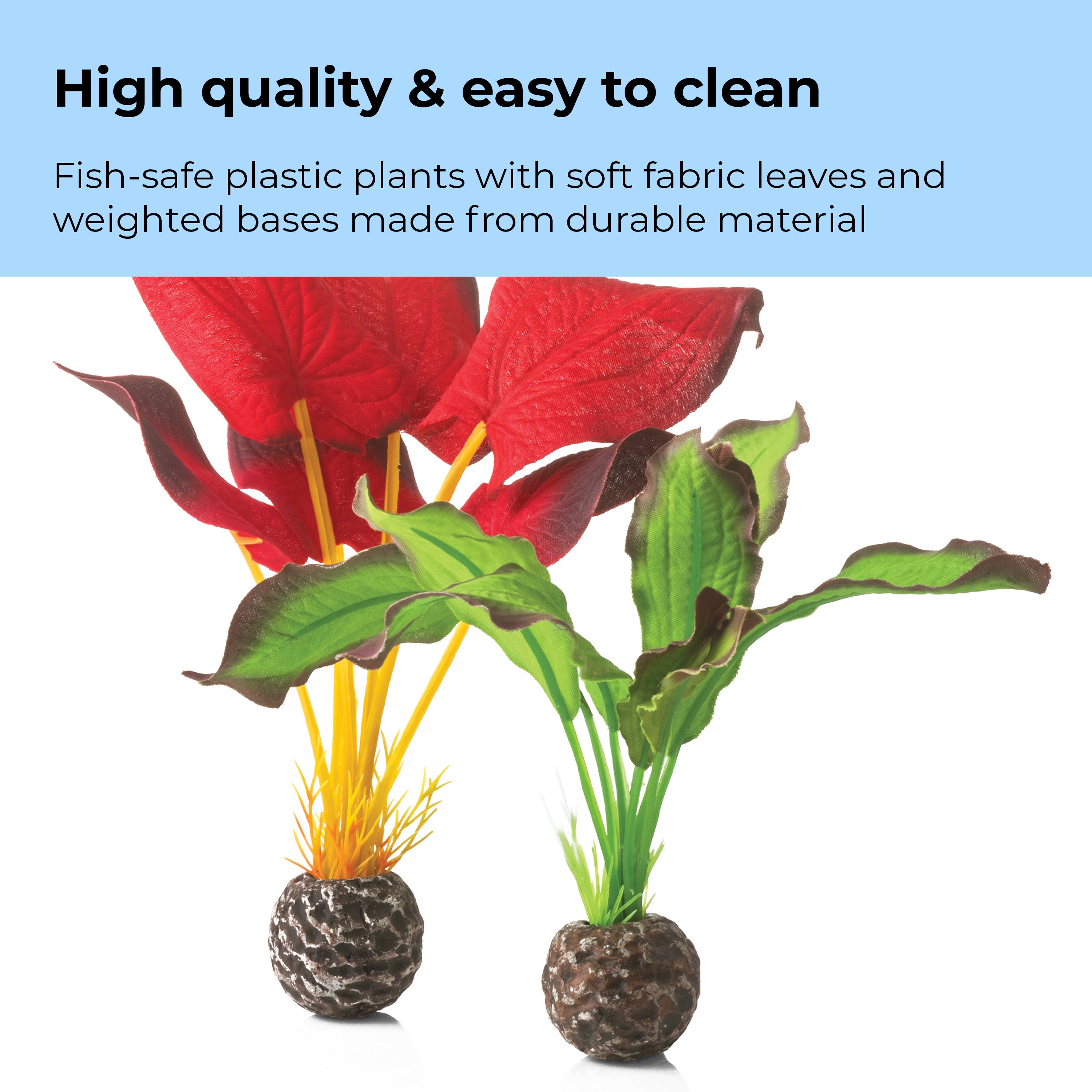Small Green & Red Silk Plant Set of 2 - High quality & easy to clean