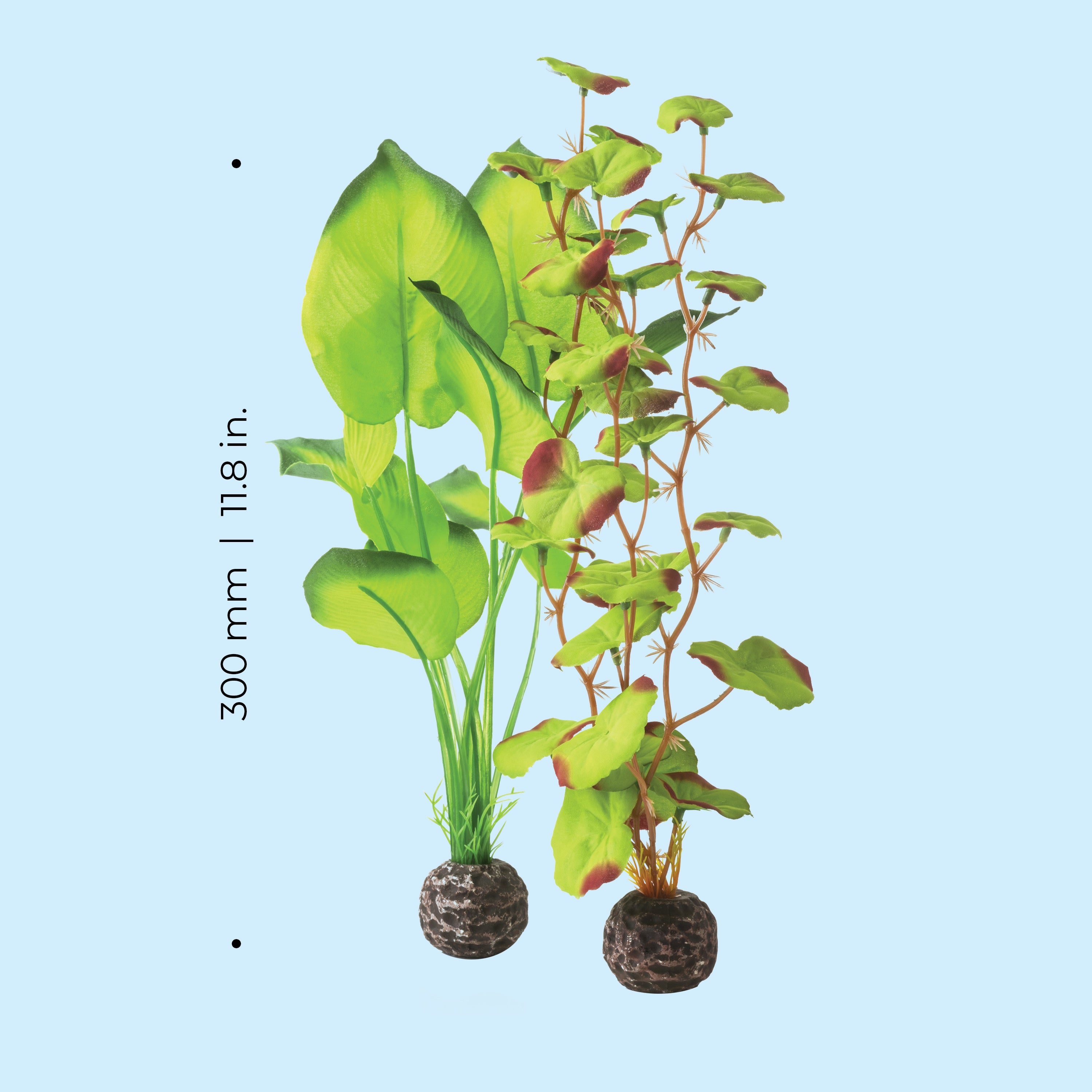 Medium Green Silk Plant Set of 2 - Dimensions