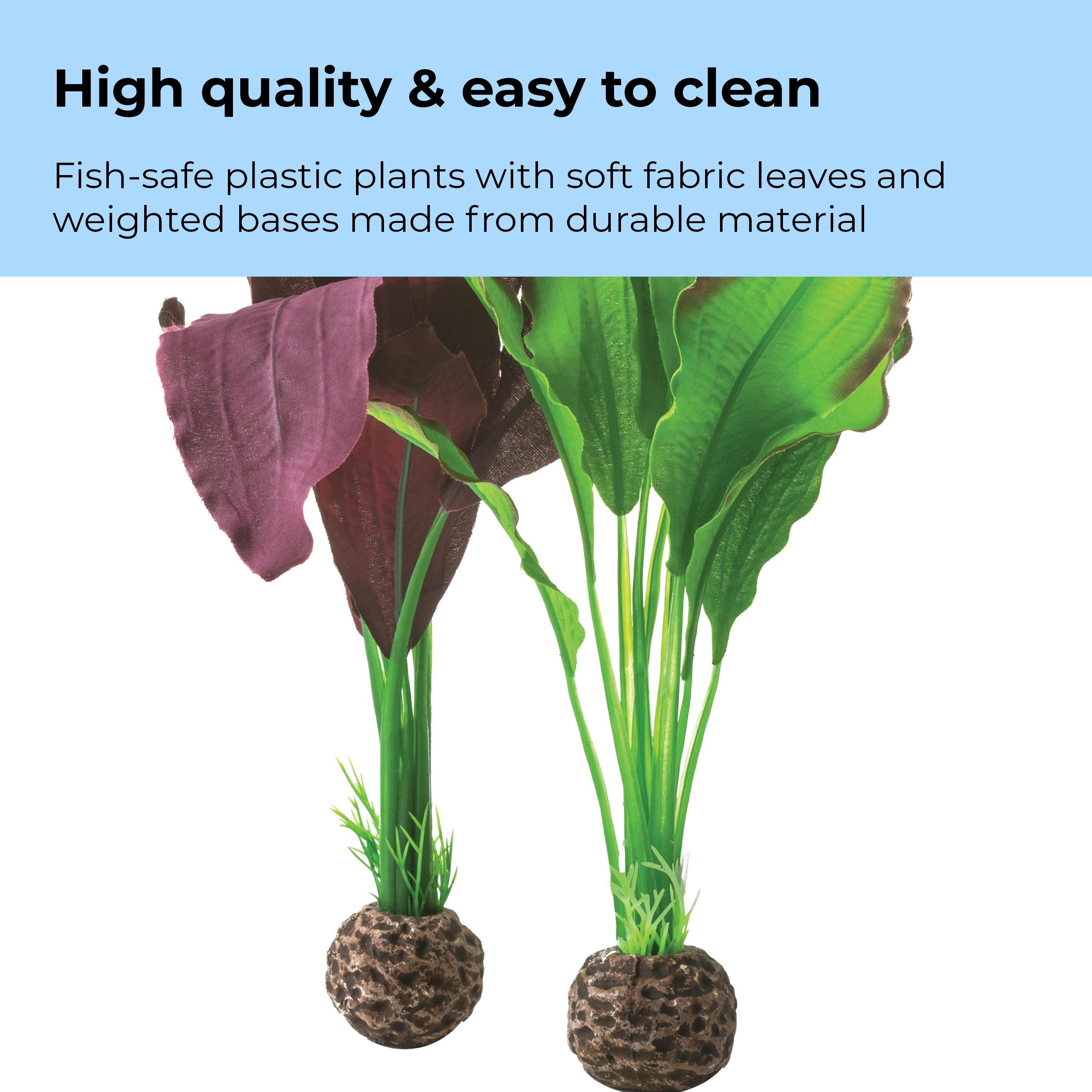 Medium Green & Purple Silk Plant Set of 2 - High quality & easy to clean