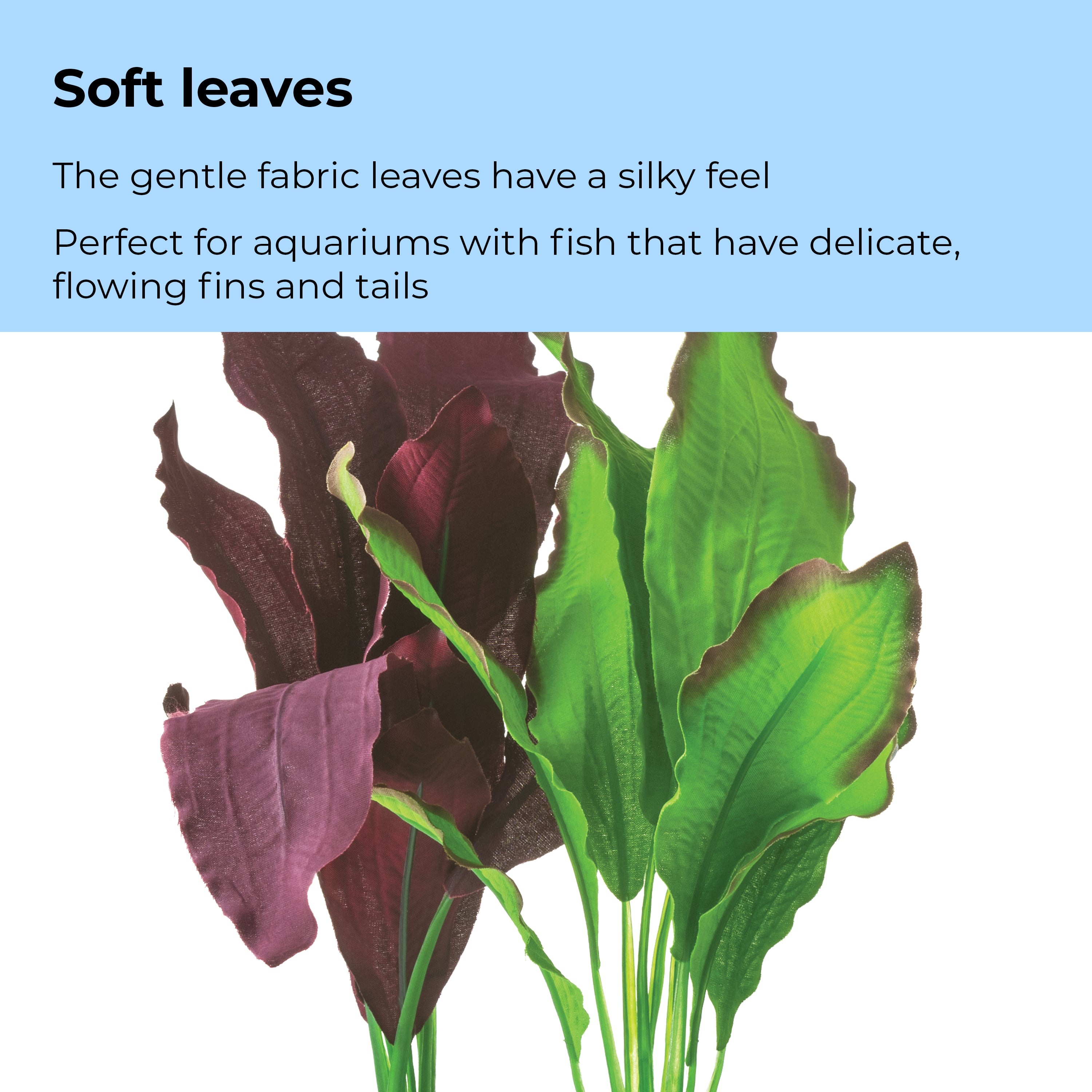 Medium Green & Purple Silk Plant Set of 2 - Soft leaves