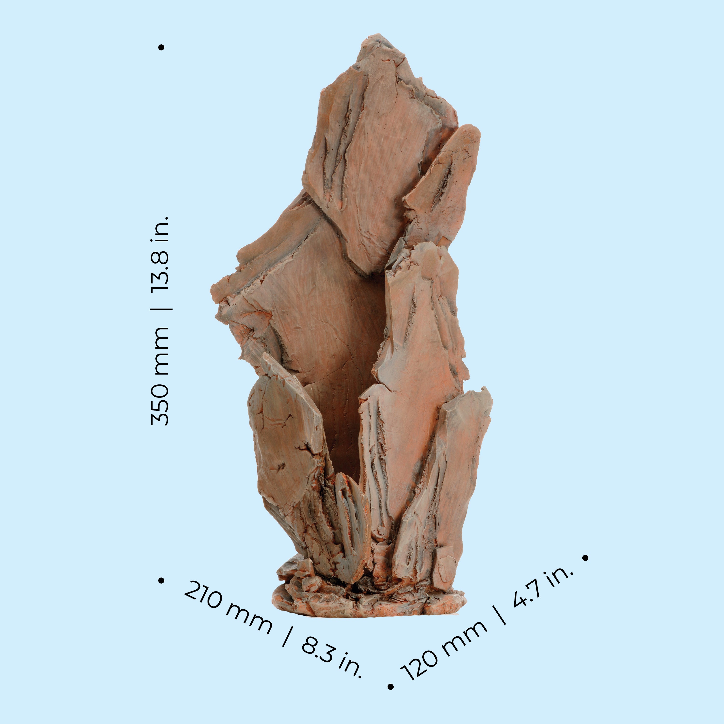 Large Red Slate Stack Sculpture - Dimensions