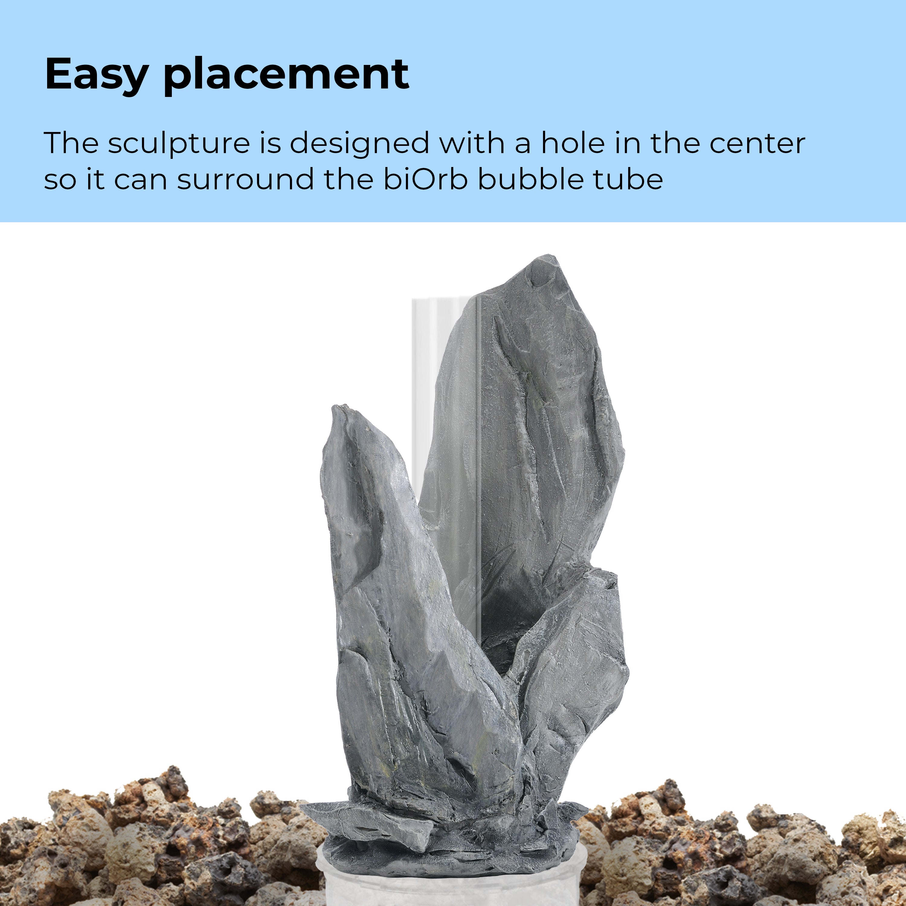 Medium Grey Slate Stack Sculpture - Easy placement