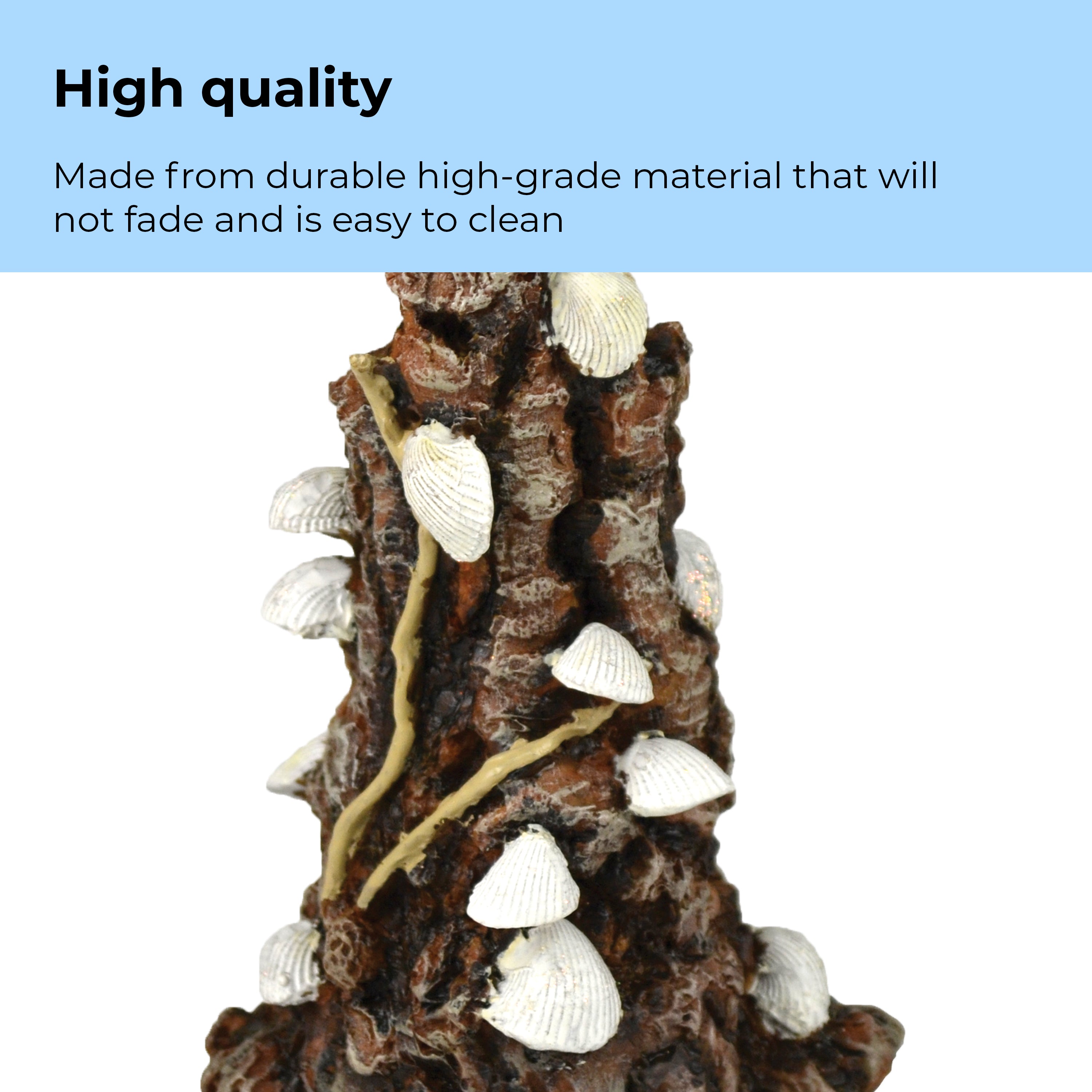 Small Shells on Bark Sculpture - High quality