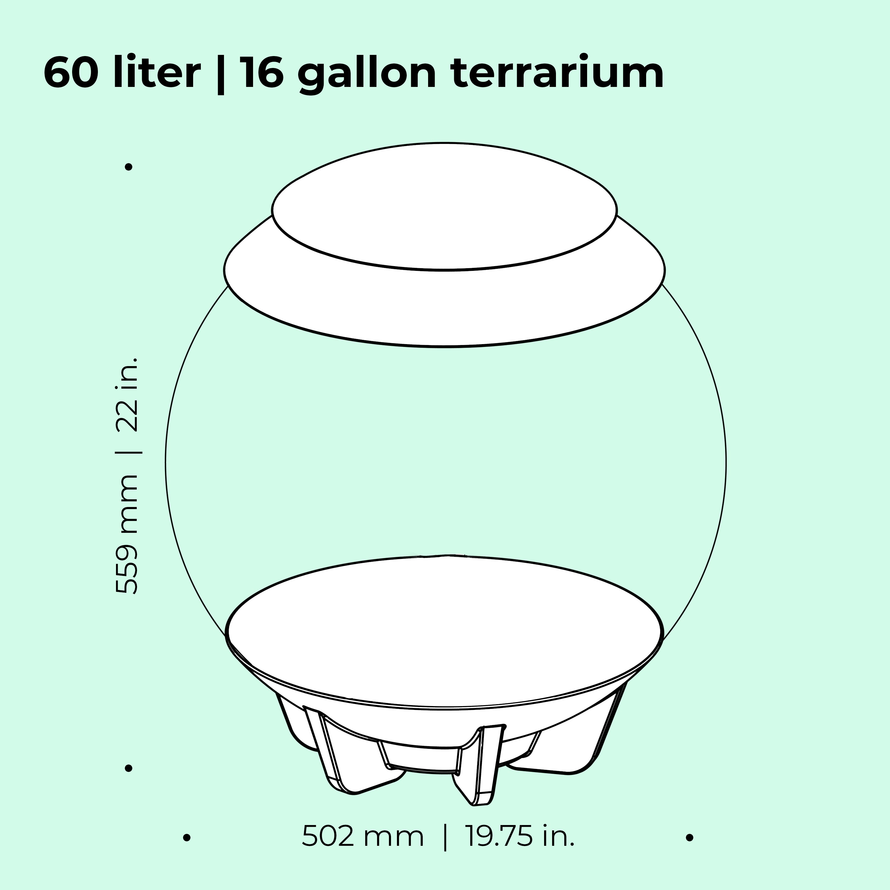 AIR 60 Terrarium - Dimensions