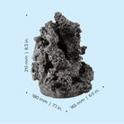 Black Mineral Stone Sculpture - Dimensions