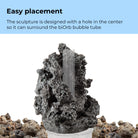 Black Mineral Stone Sculpture - Easy placement
