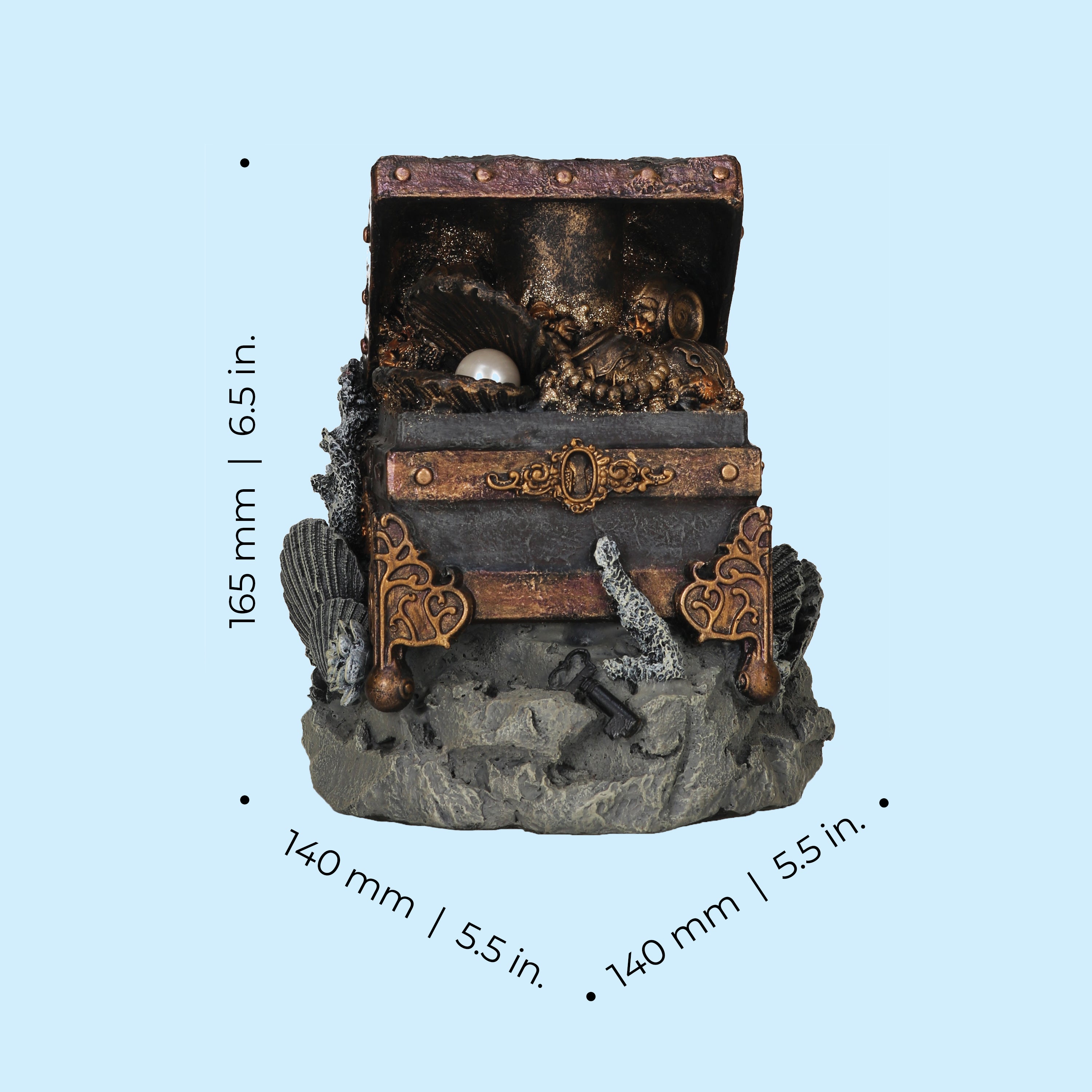 Medium Treasure Chest Sculpture Dimensions