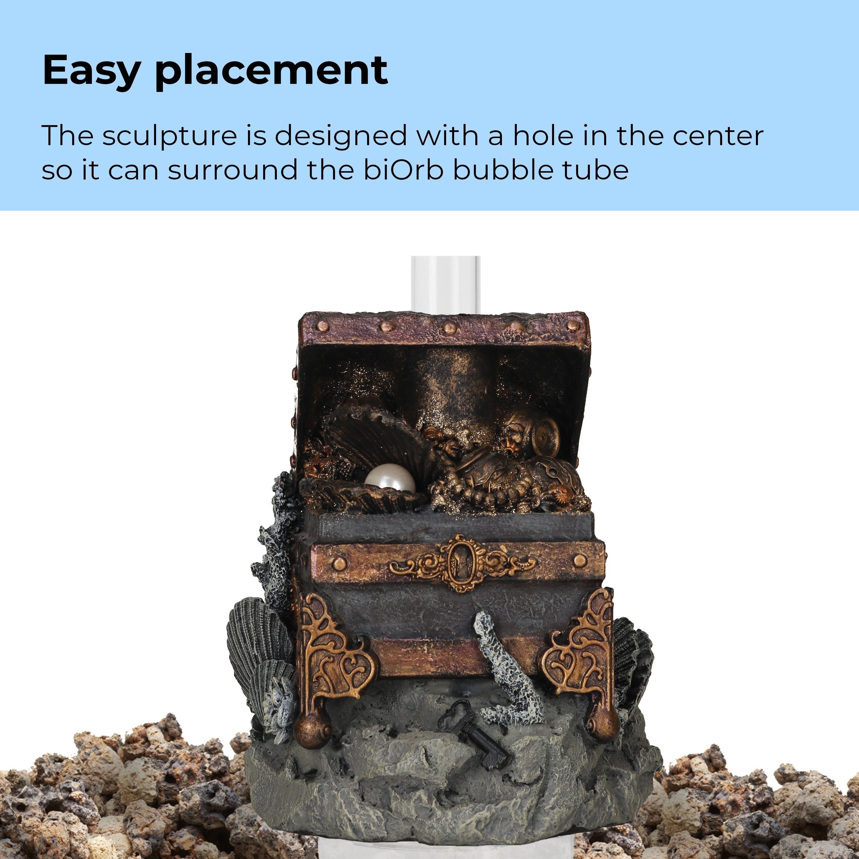 Medium Treasure Chest Sculpture - Easy placement