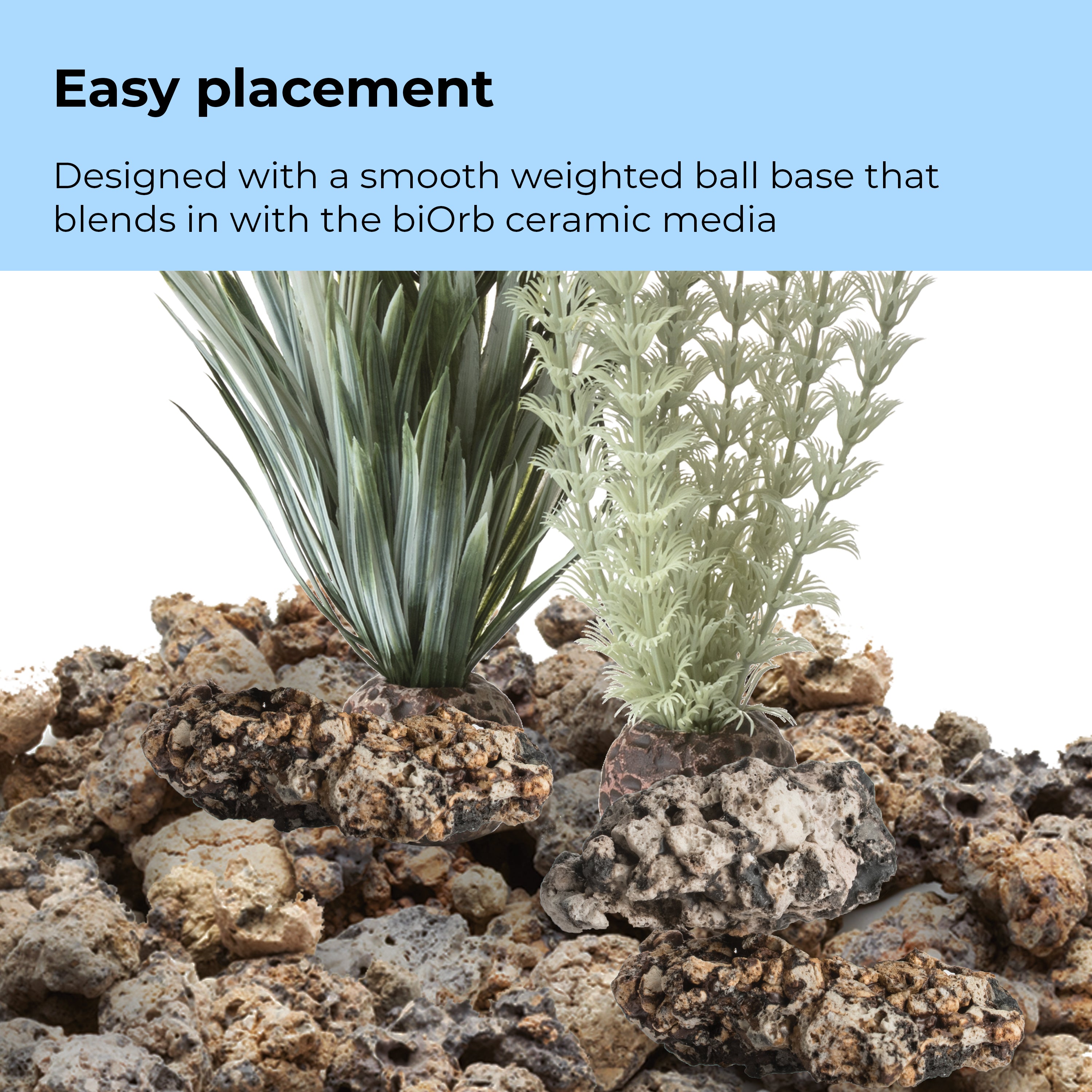 Small Grey & Green Ambulia Plant Set of 2 - Easy placement