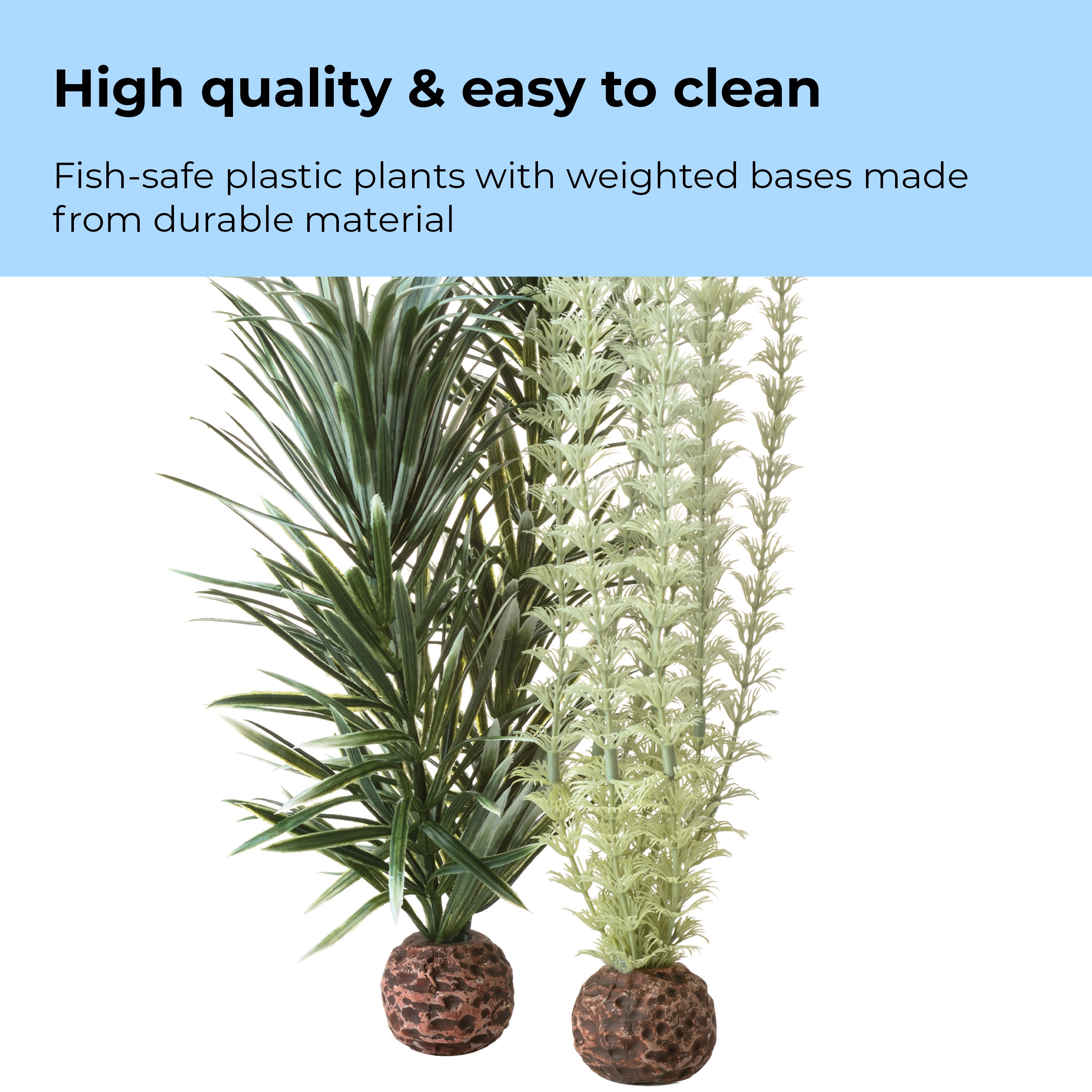 Medium Grey & Green Ambulia Plant Set of 2 - High quality & easy to clean