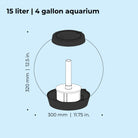 CLASSIC 15 Aquarium with Standard White LED Light - Dimensions