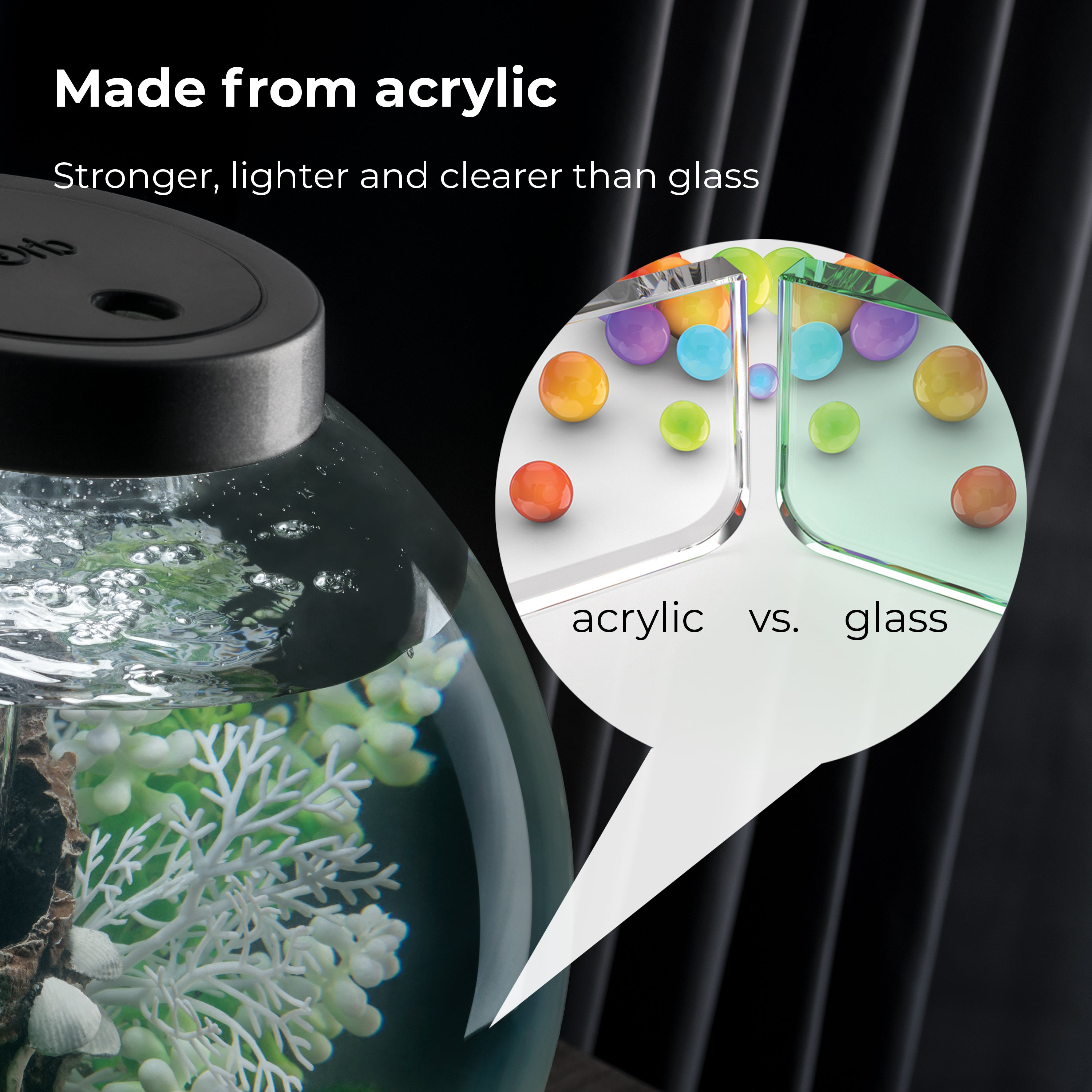 CLASSIC 30 Aquarium with Multi Colour LED Light - Made from acrylic