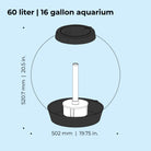 CLASSIC 60 Aquarium with Standard White LED Light - Dimensions