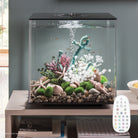 CUBE 60 Aquarium with Multi Colour LED Light - Black In Use