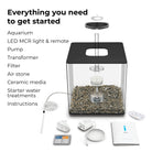 CUBE 60 Aquarium with Multi Colour LED Light - Everything you need to get started