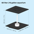 CUBE 60 Aquarium with Multi Colour LED Light - Dimensions