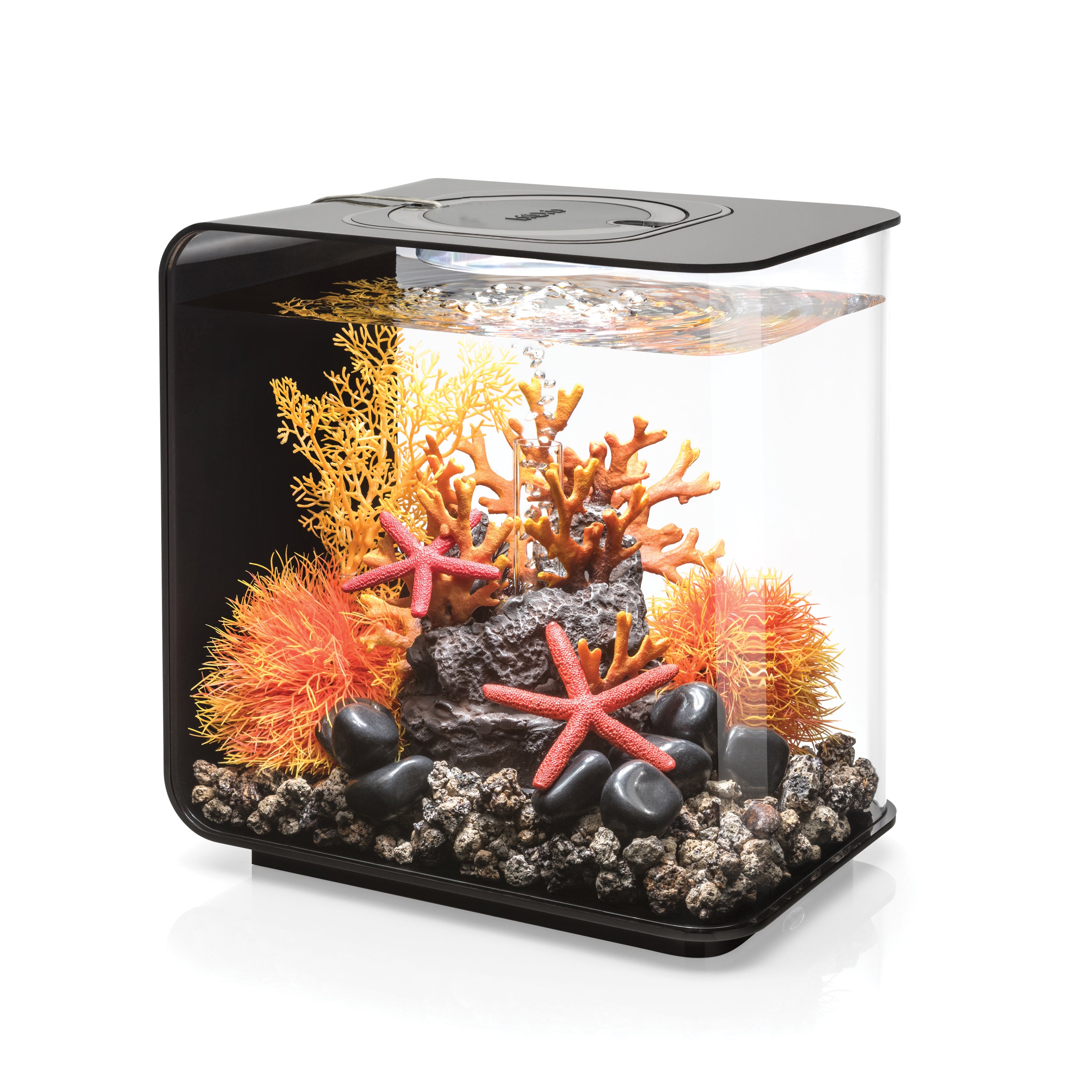 FLOW 15 Aquarium with Standard White LED Light - Black