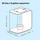 FLOW 30 Aquarium with Standard White LED Light - Dimensions
