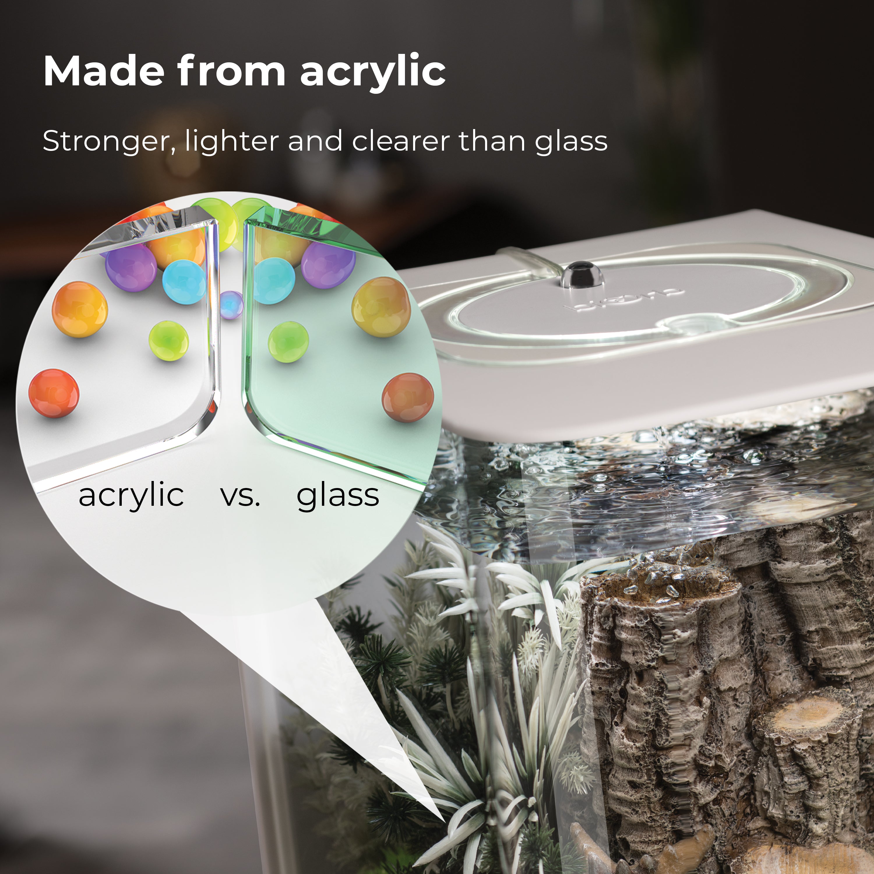 FLOW 30 Aquarium with Standard White LED Light - Made from acrylic