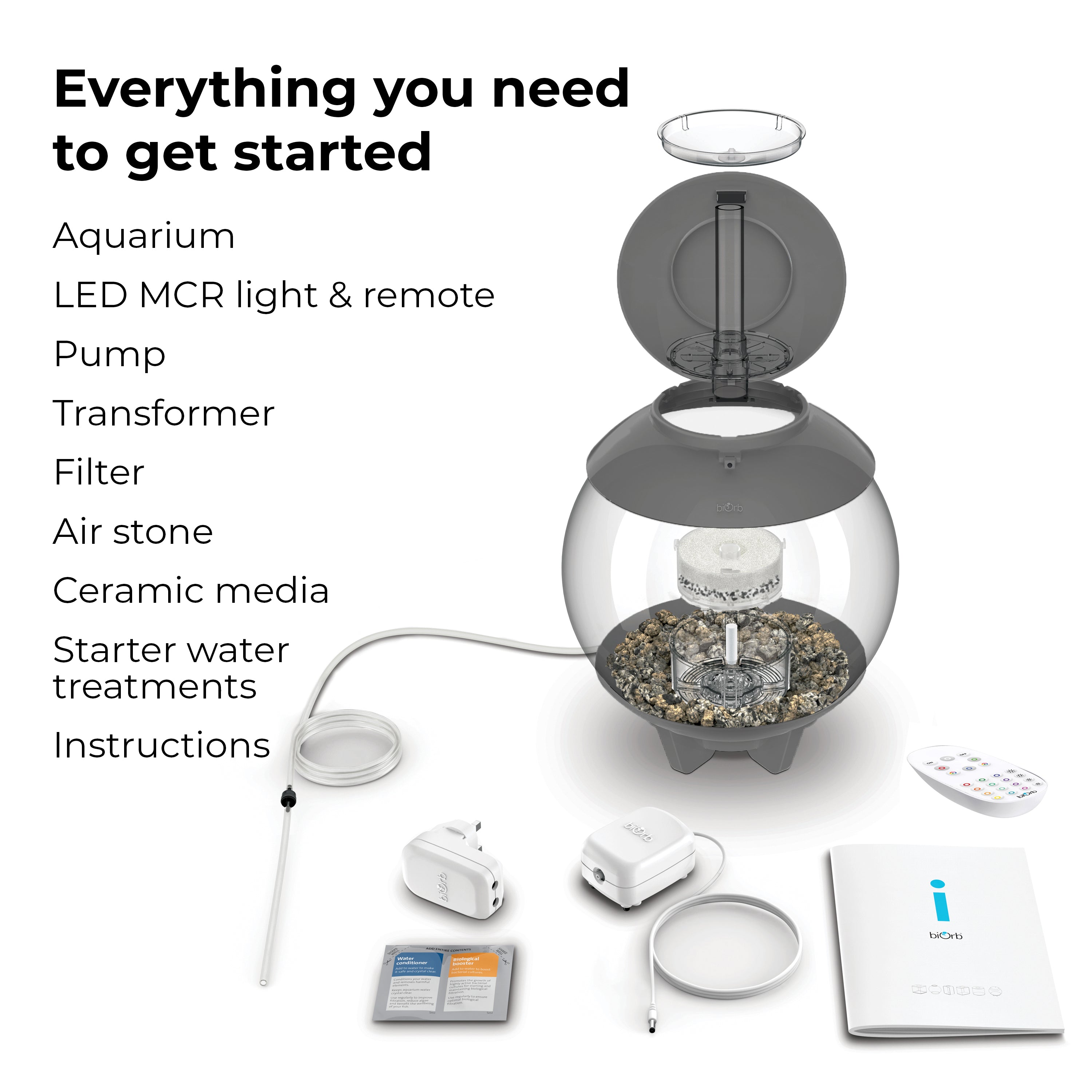 HALO 15 Aquarium with Multi Colour LED Light - Everything you need to get started