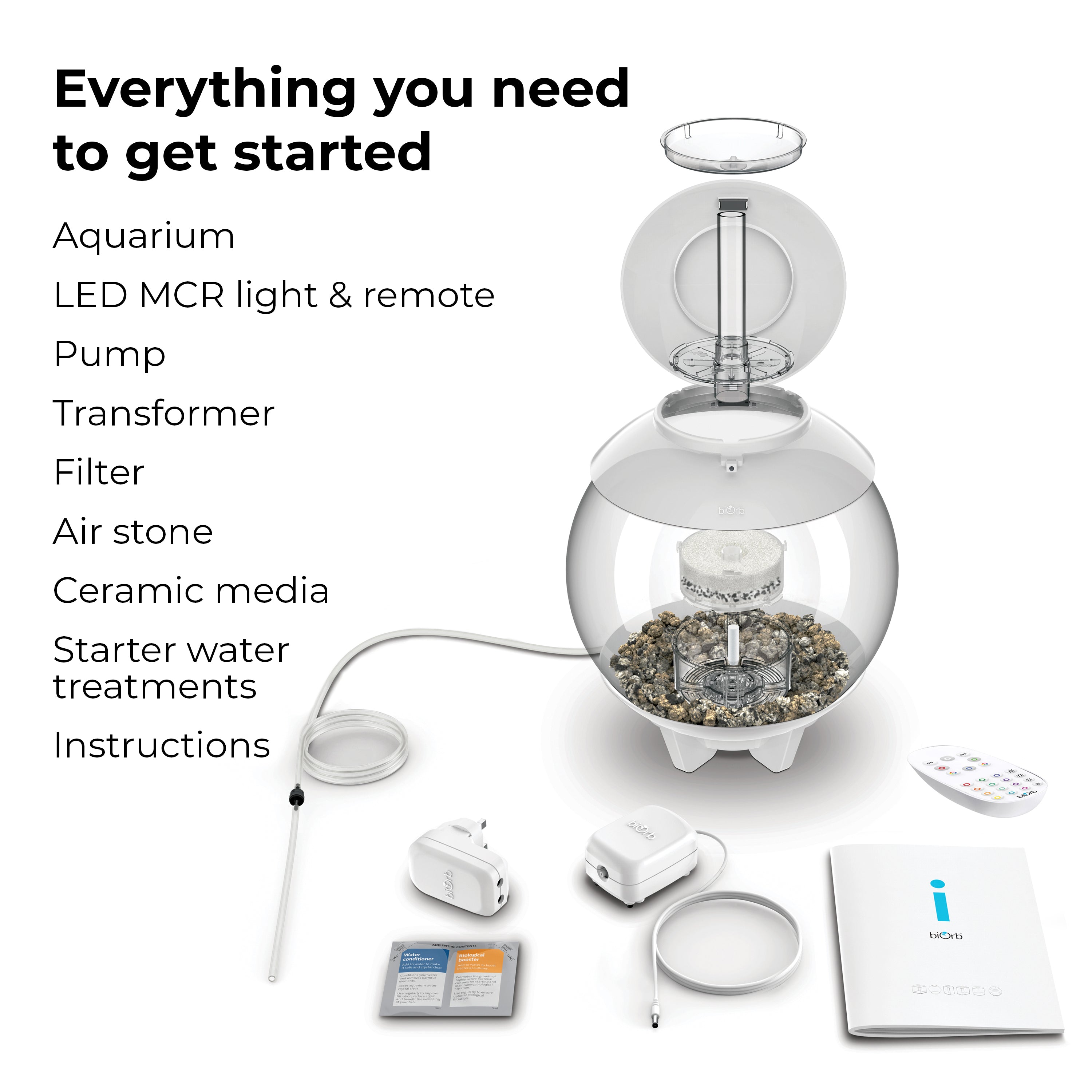 HALO 15 Aquarium with Multi Colour LED Light - Everything you need to get started