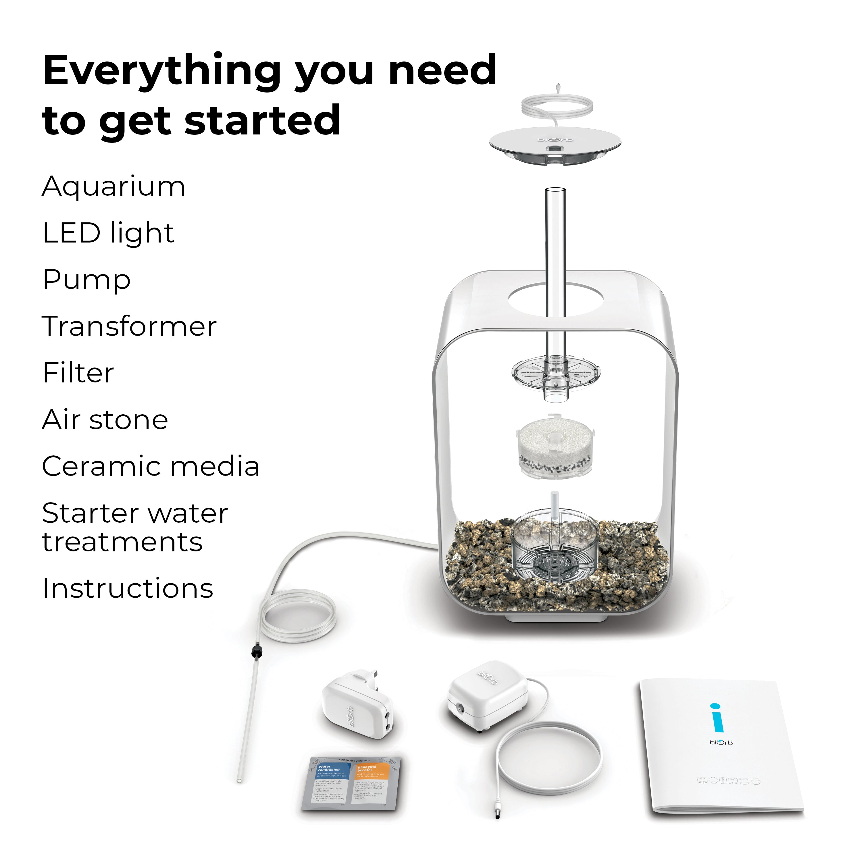 LIFE 15 Aquarium with Standard White LED Light - Everything you need to get started
