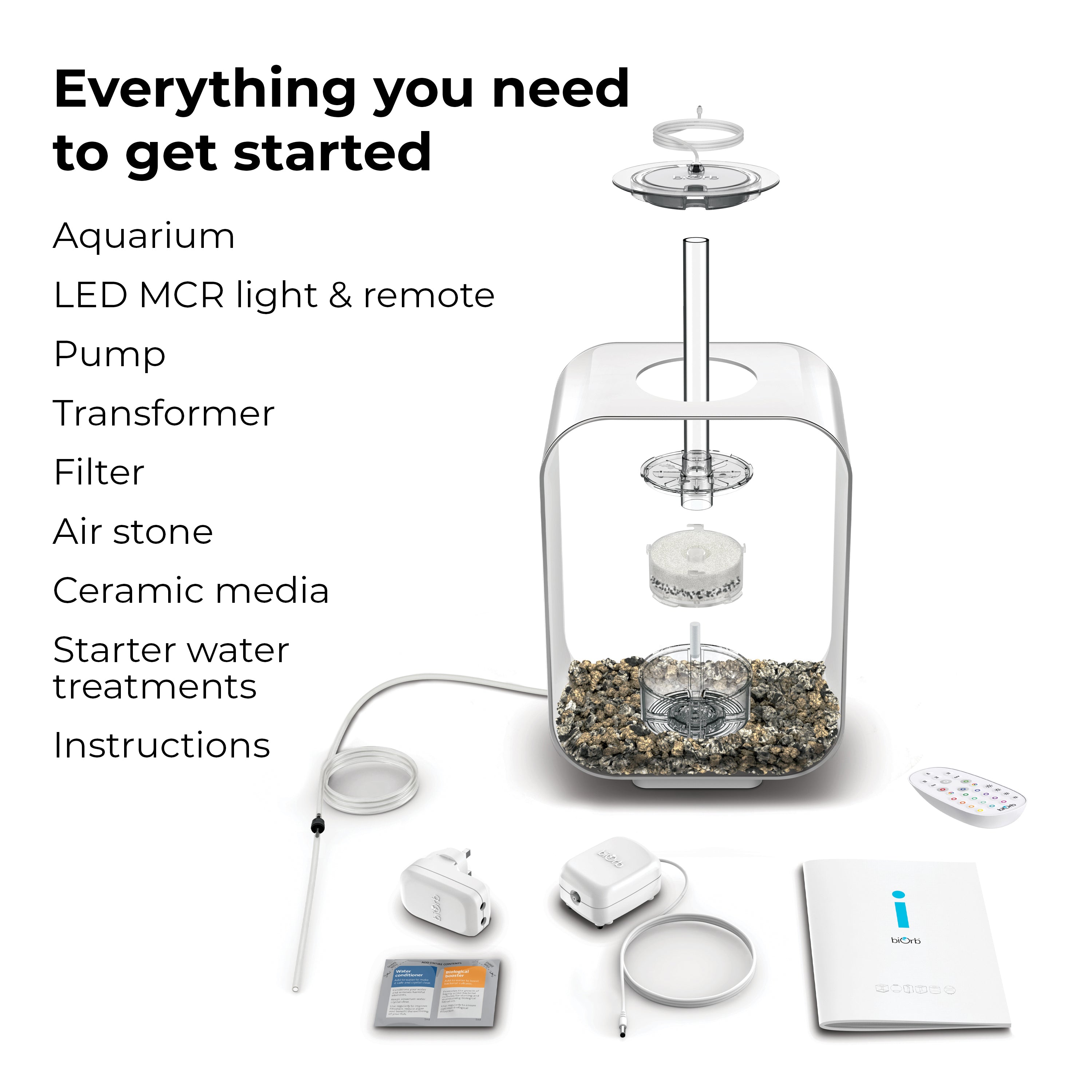 LIFE 15 Aquarium with Multi Colour LED Light - Everything you need to get started