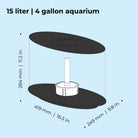 LOOP 15 Aquarium with Standard White LED Light - Dimensions