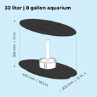 LOOP 30 Aquarium with Standard White LED Light - Dimensions